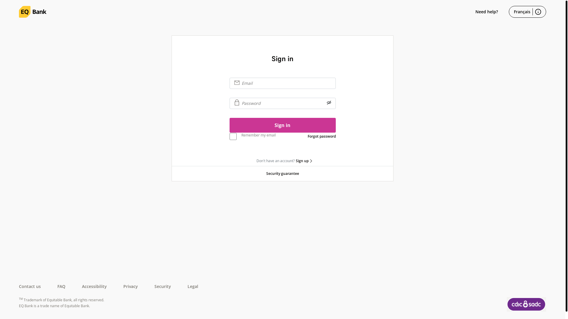 website screenshot of https://eqbank.icu/