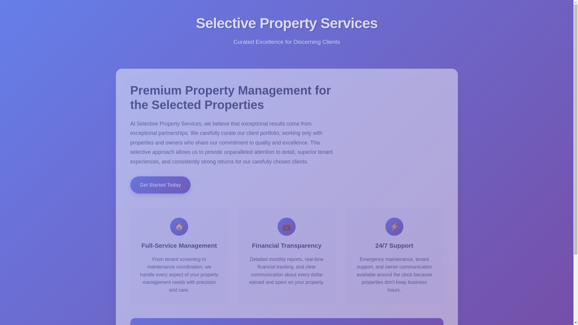 website screenshot of https://selectivepropertyservices.com/
