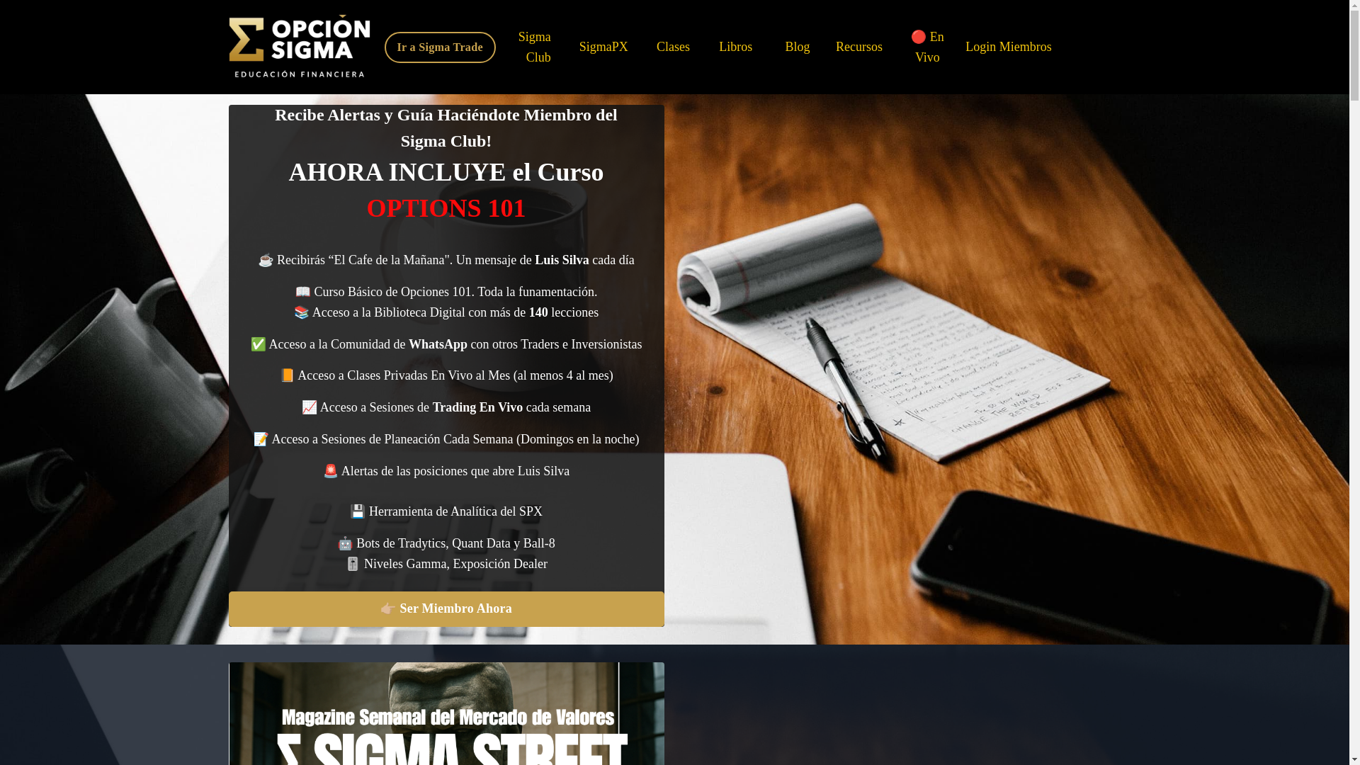 website screenshot of https://www.opcionsigma.com/