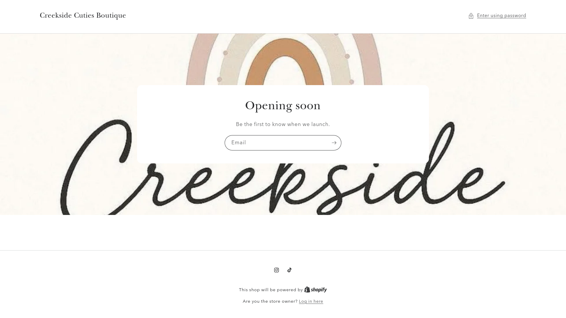 website screenshot of https://creeksidecutiesboutique.com/