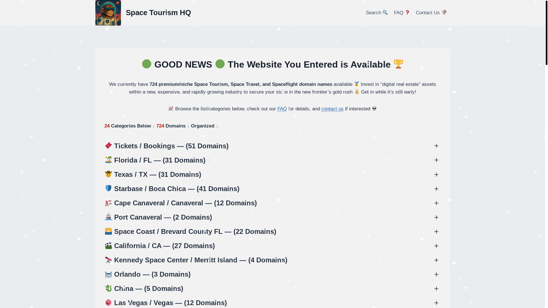 website screenshot of https://nmspaceflight.com/