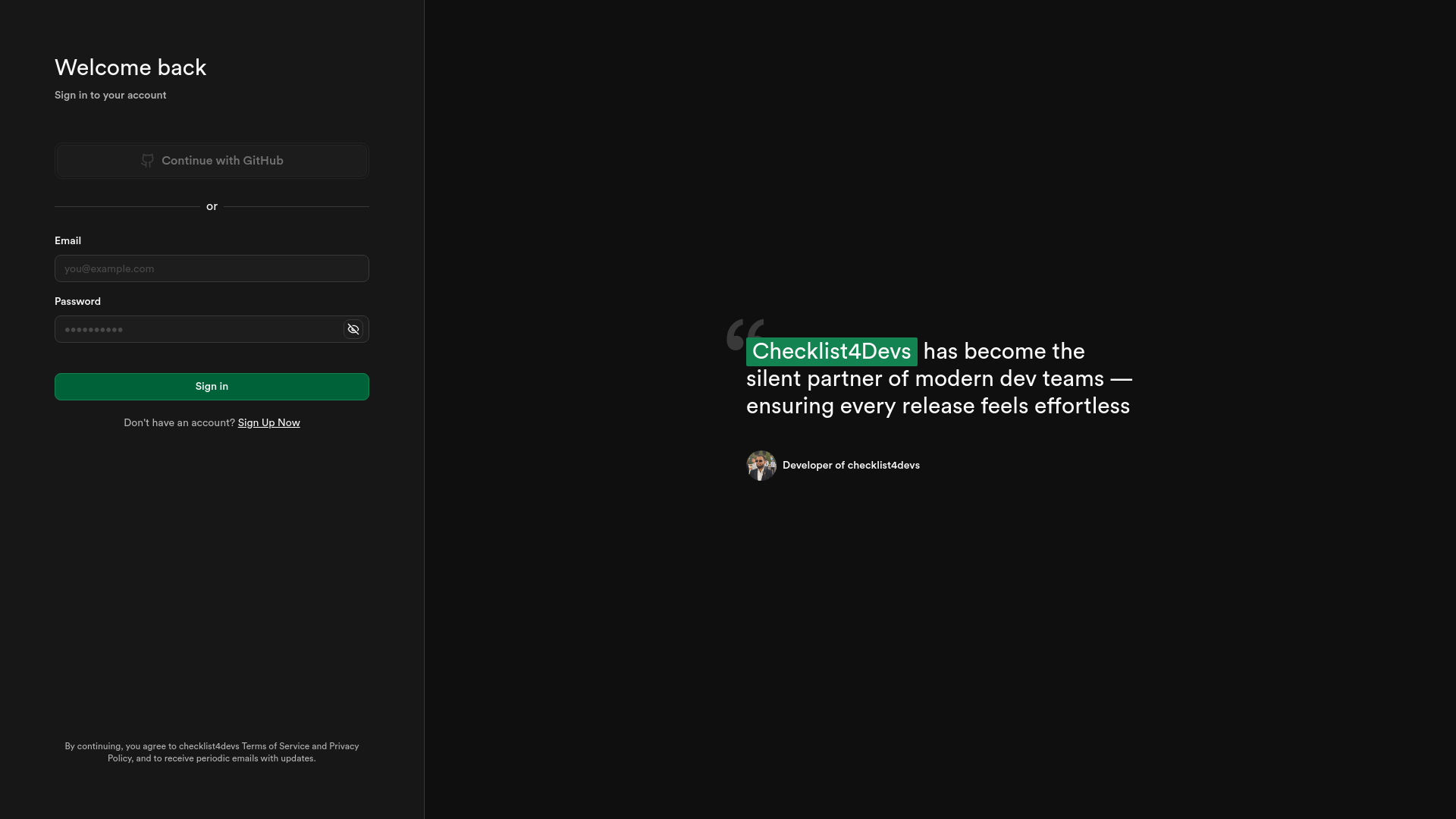 website screenshot of https://checklist4devs.uz/