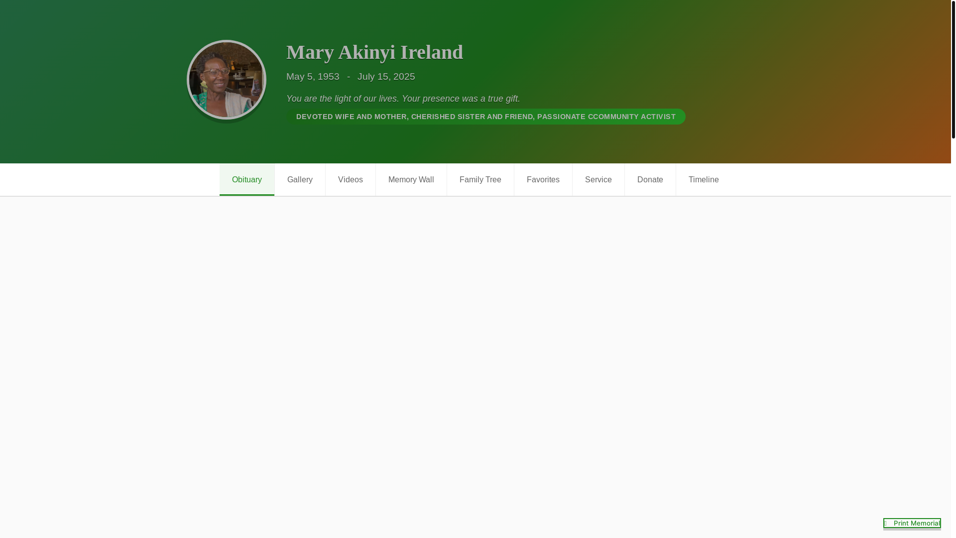 website screenshot of https://maryireland.org/