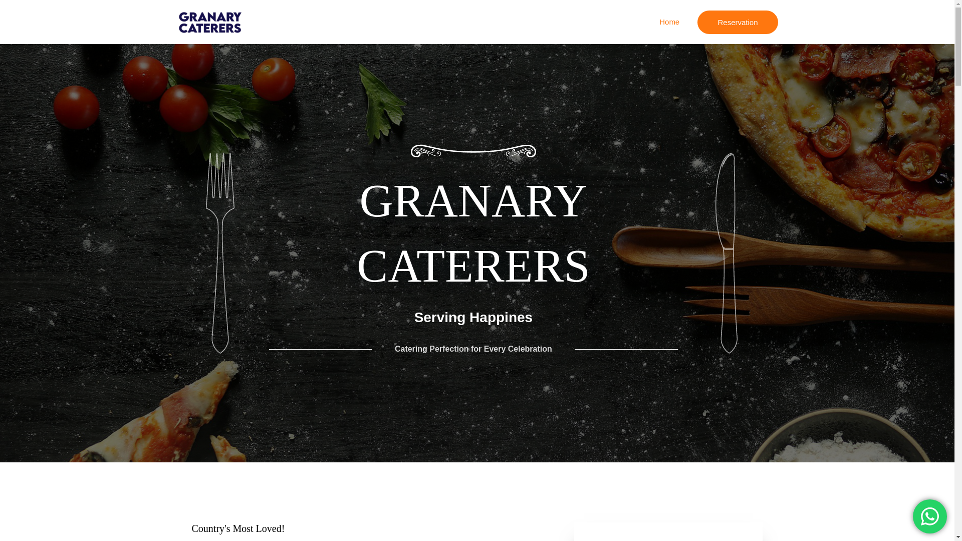 website screenshot of https://granarycaterers.com/