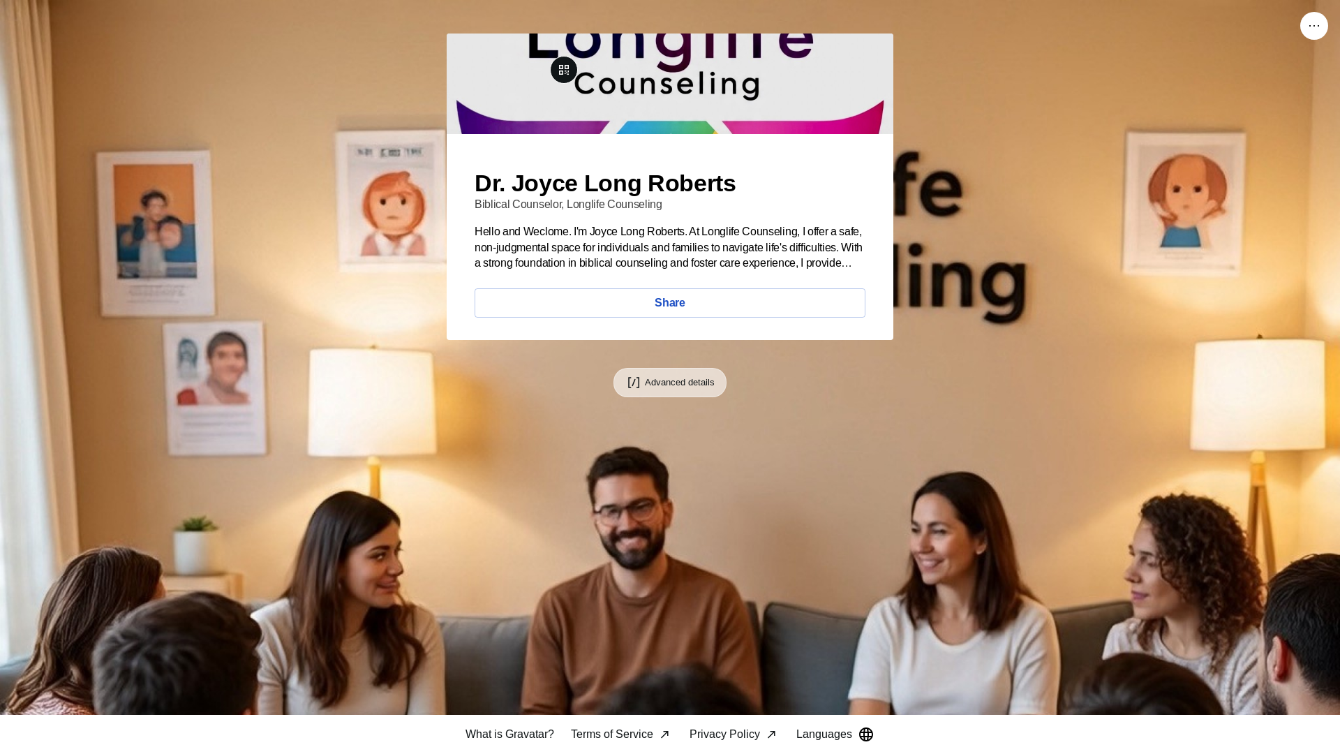 website screenshot of https://drjoycelongroberts.link/