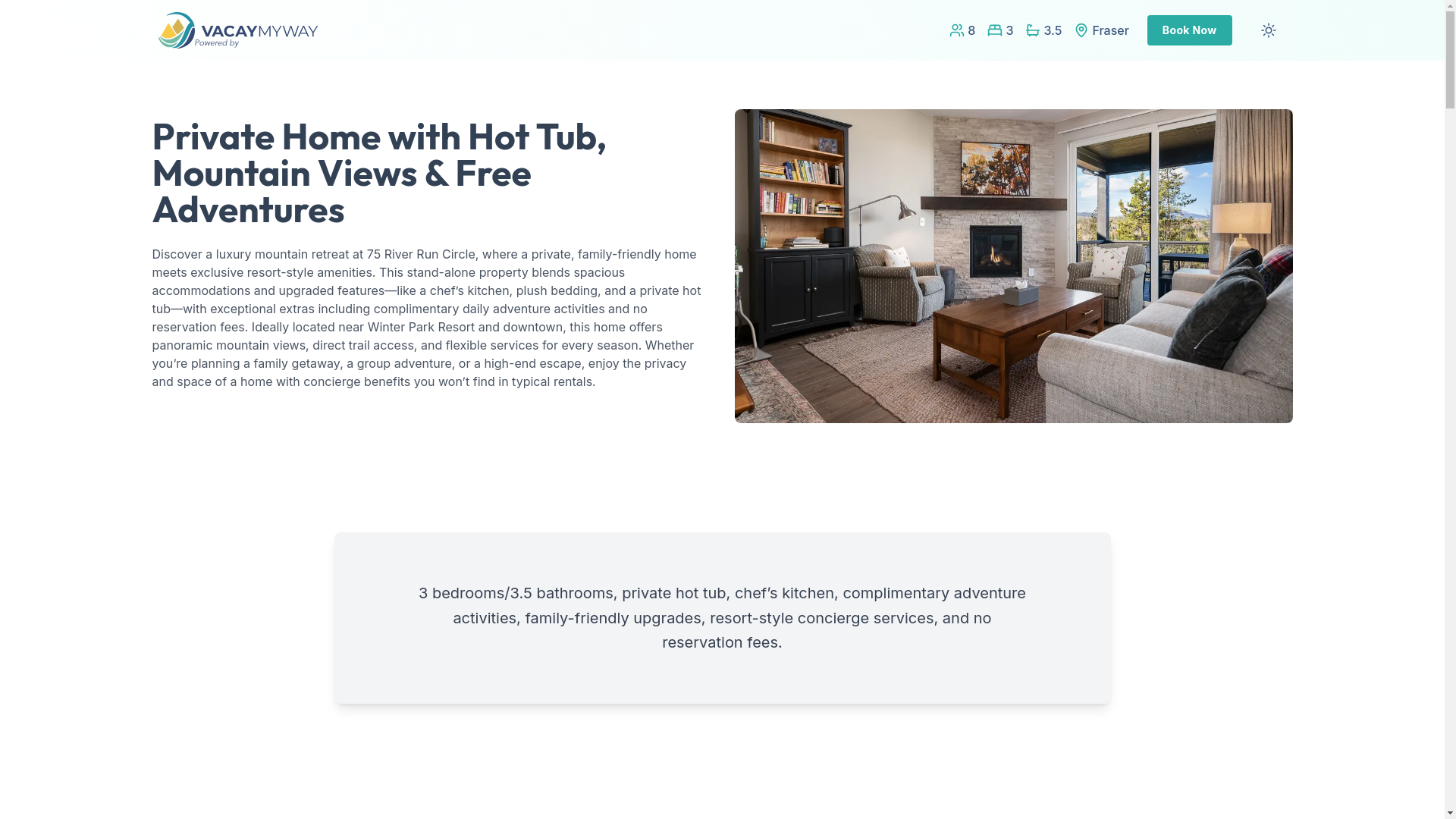 website screenshot of https://zenriver.holiday/
