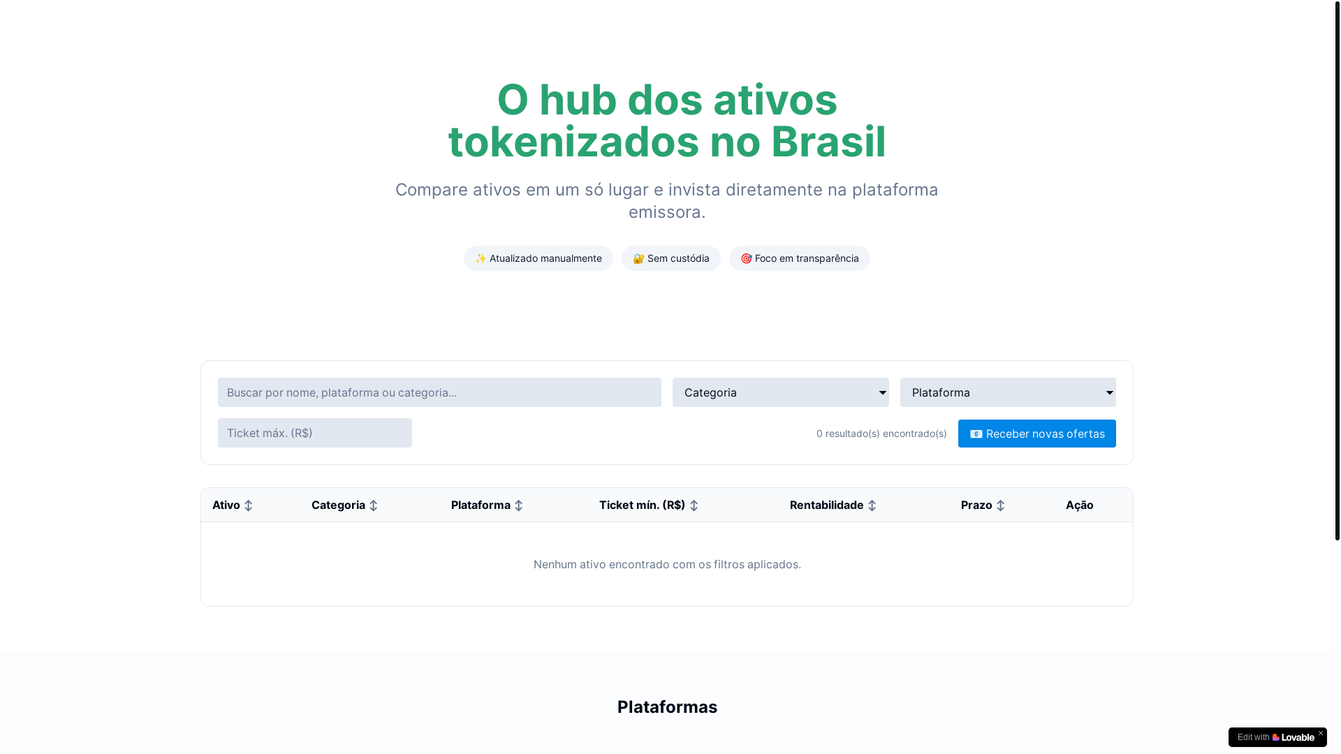 website screenshot of https://mercadotokenizado.com/