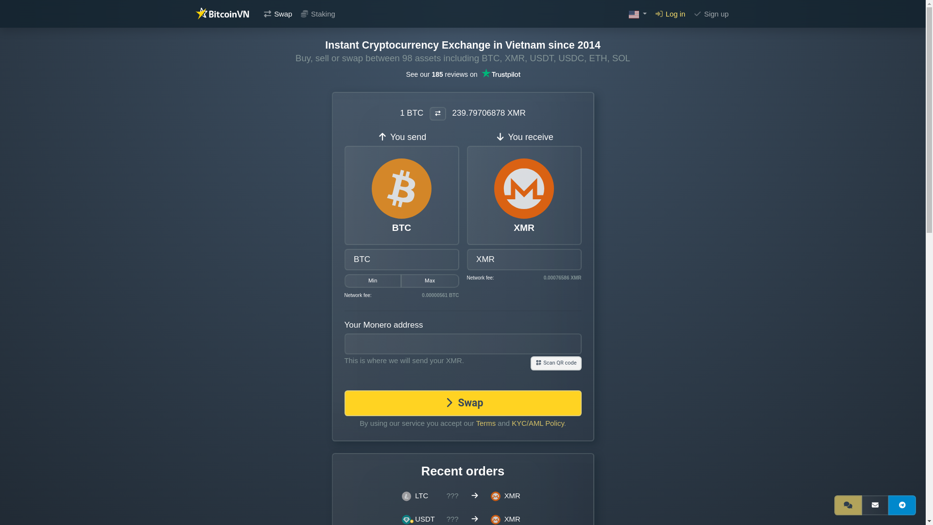 website screenshot of https://vitcoinvn.io/