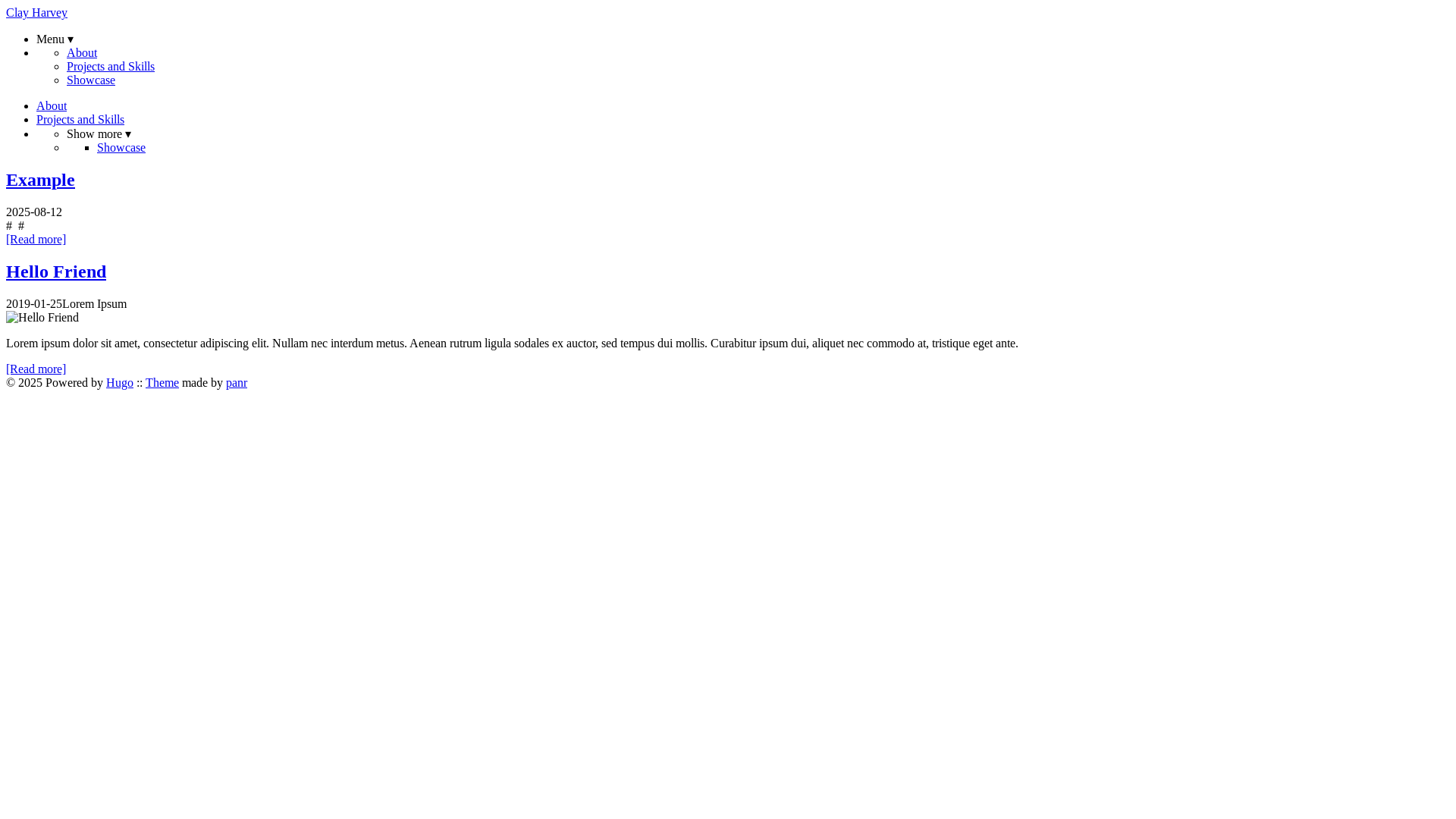 website screenshot of https://clayharvey-com.pages.dev/