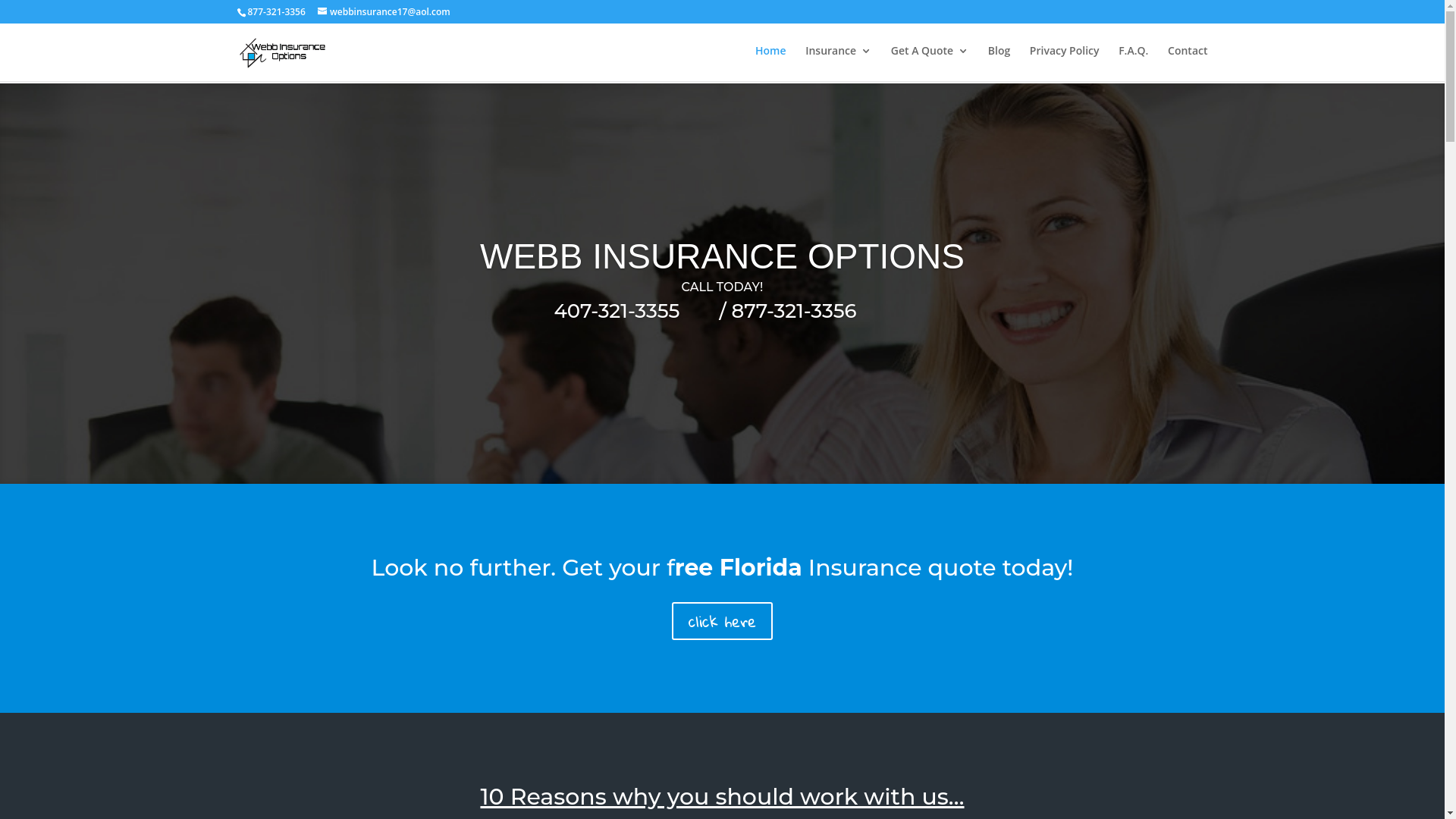 website screenshot of https://webbinsuranceoptions.com
