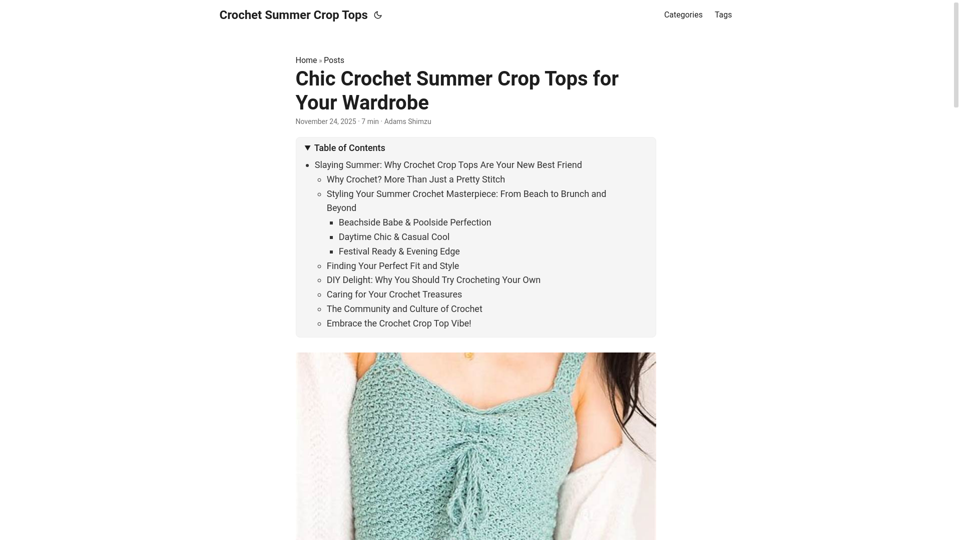 website screenshot of https://crochetsummercroptops6.pages.dev/