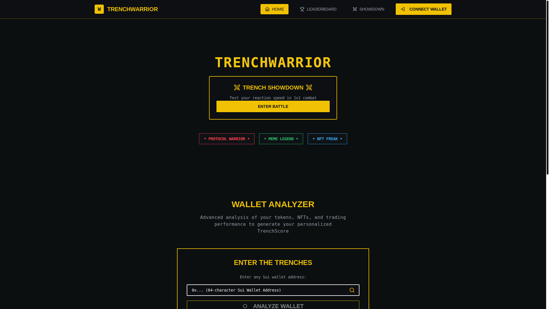 website screenshot of https://suitrenches.com/