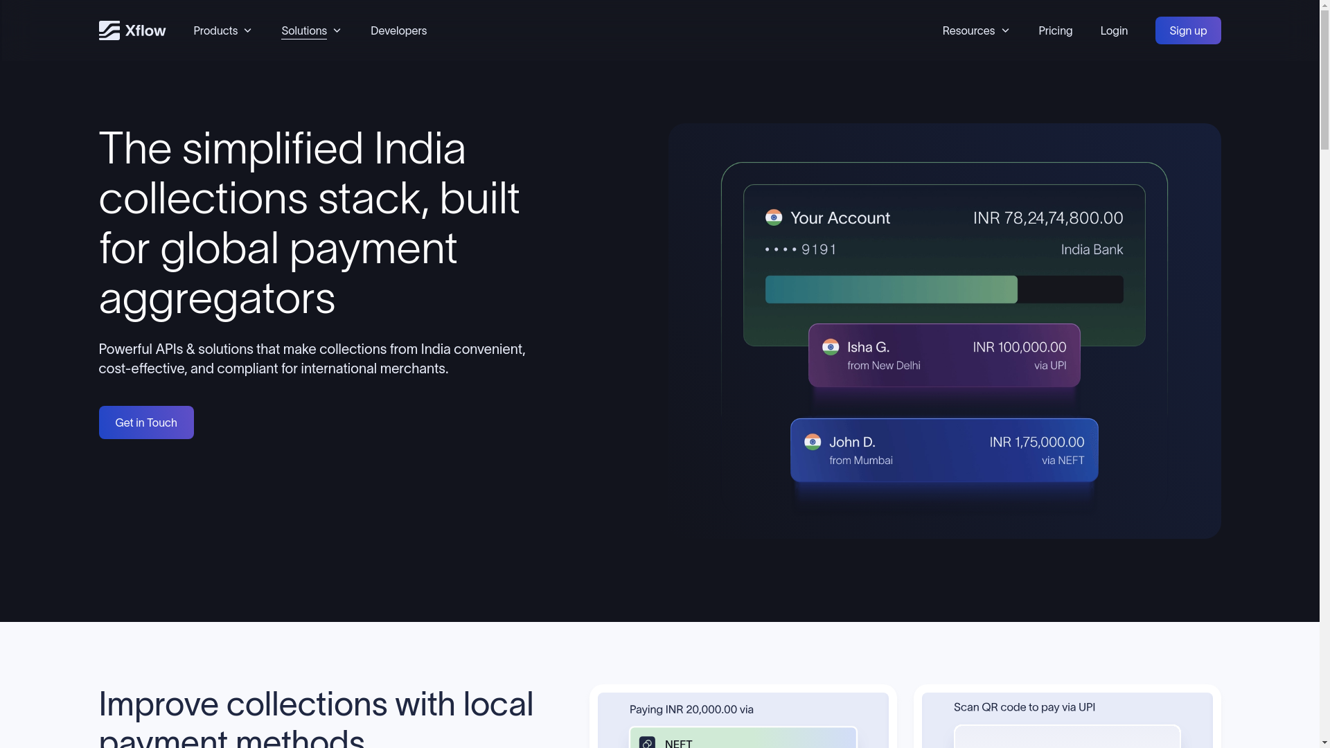 website screenshot of https://xflowpaysolution.com/