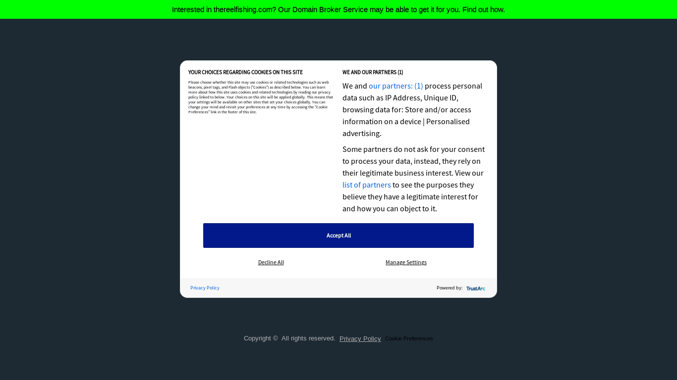 website screenshot of https://thereelfishing.com/