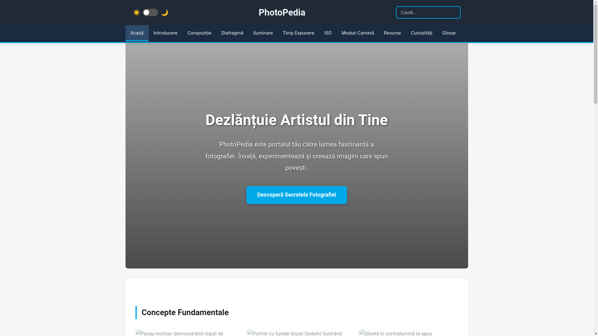 website screenshot of https://andreiglangher.ro/