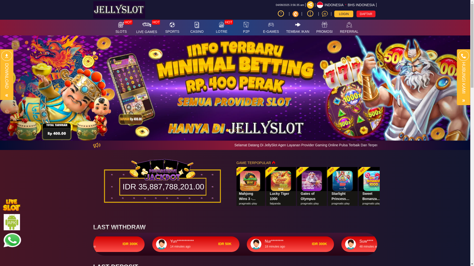 website screenshot of https://jellyslot-storemax09.online/