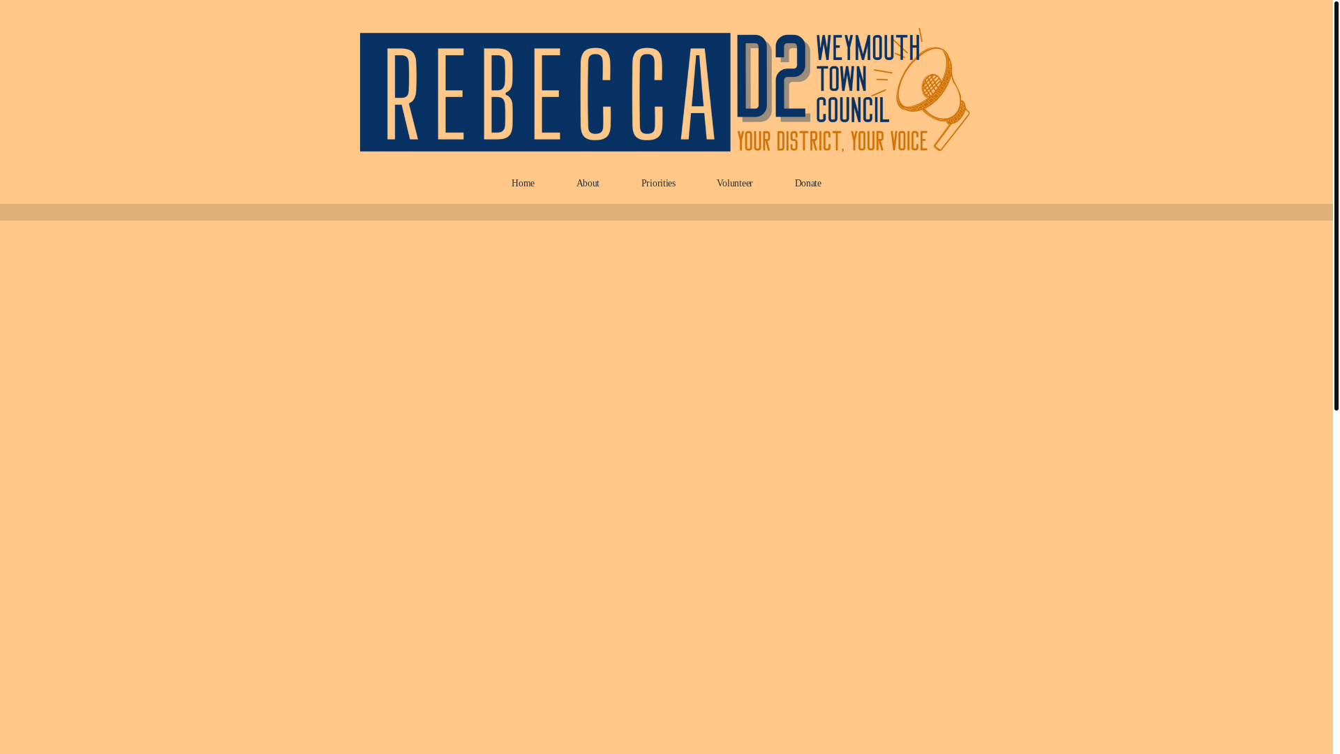 website screenshot of https://rebeccaforweymouthtowncouncild2.com/