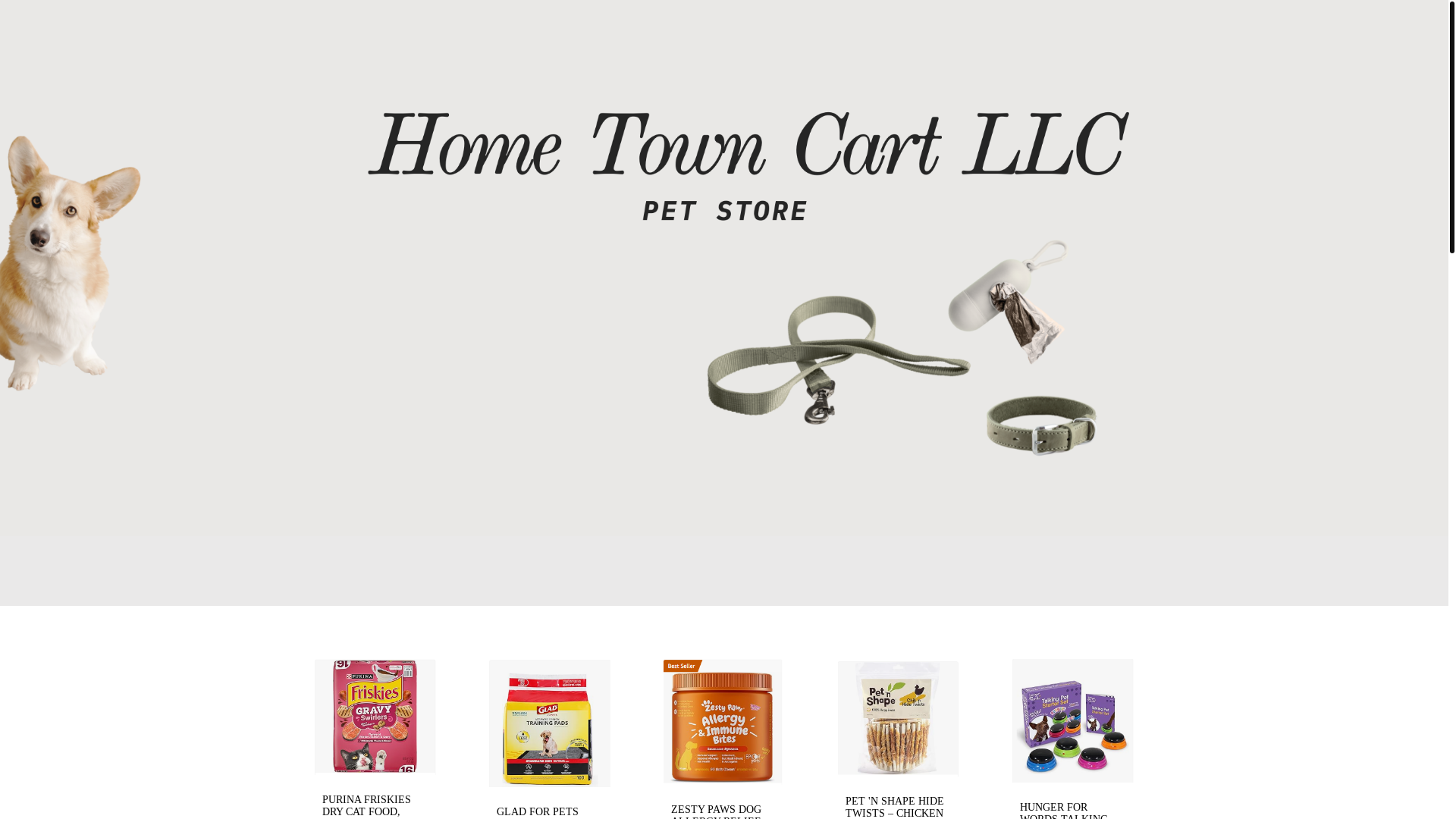 website screenshot of https://hometowncartllcpetstore.com/
