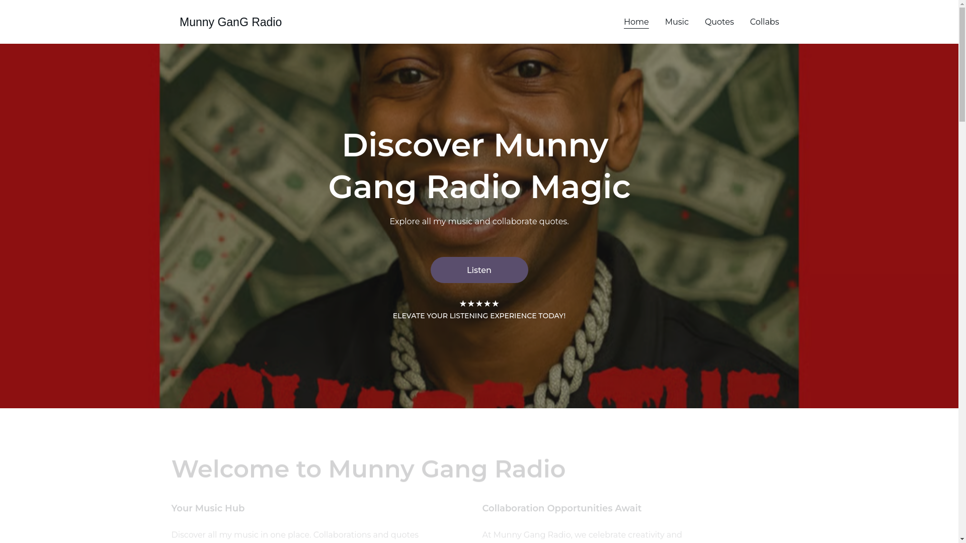 website screenshot of https://munnygangradio.com/