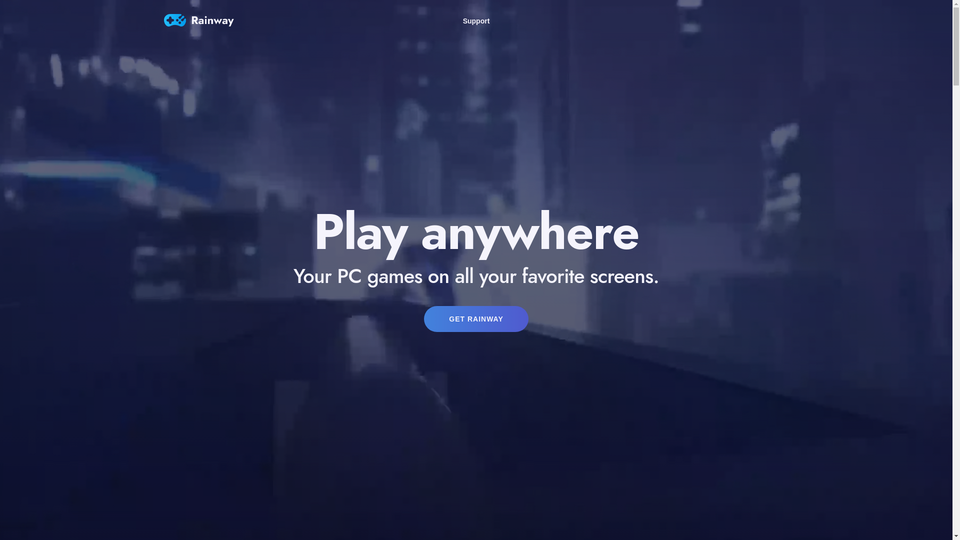 website screenshot of https://rainway.app/