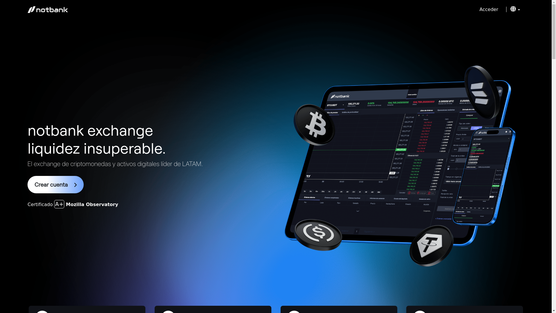 website screenshot of https://notbank-exchange.pages.dev/