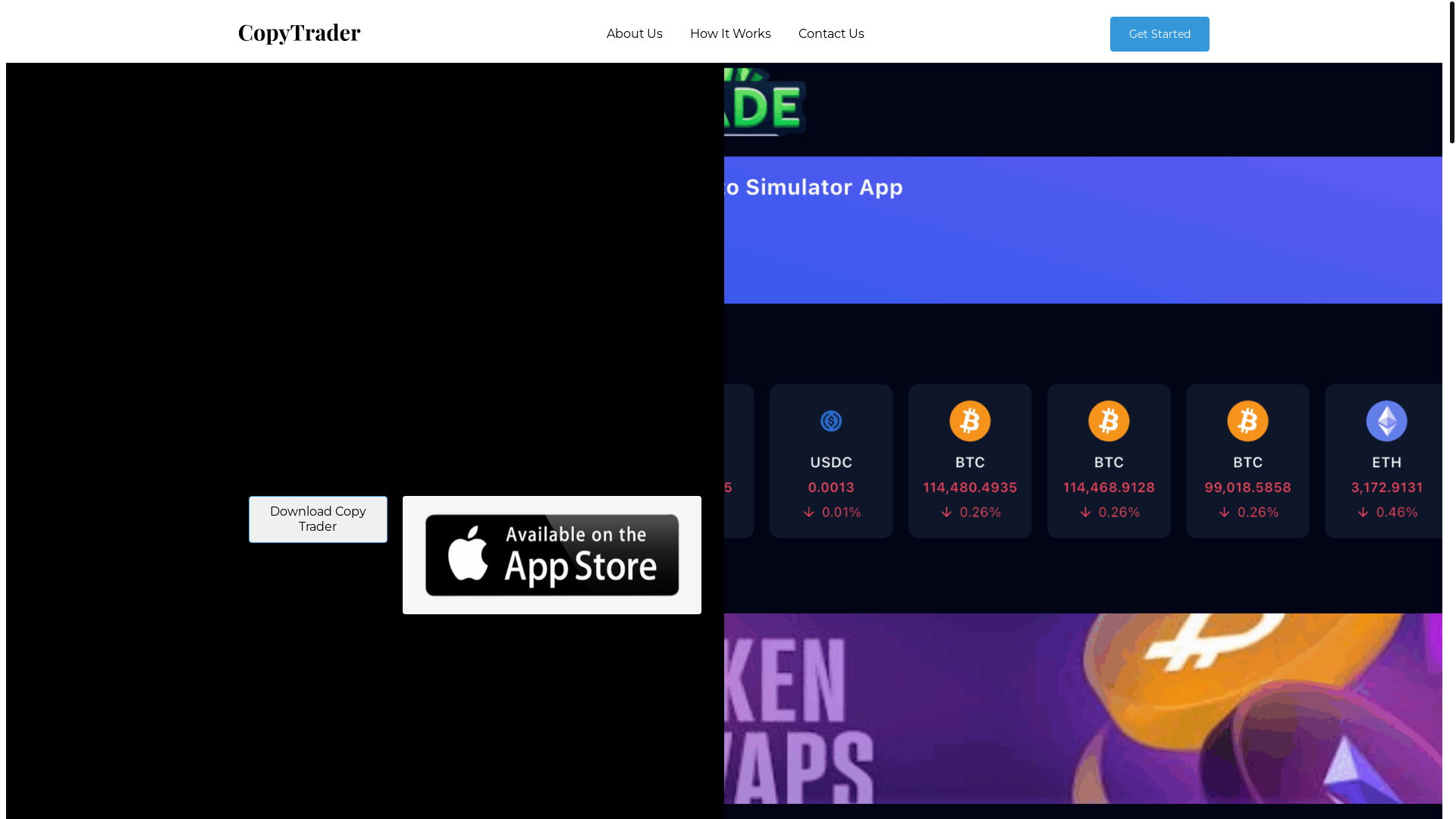 website screenshot of https://crypto-simulator-landing.pages.dev/