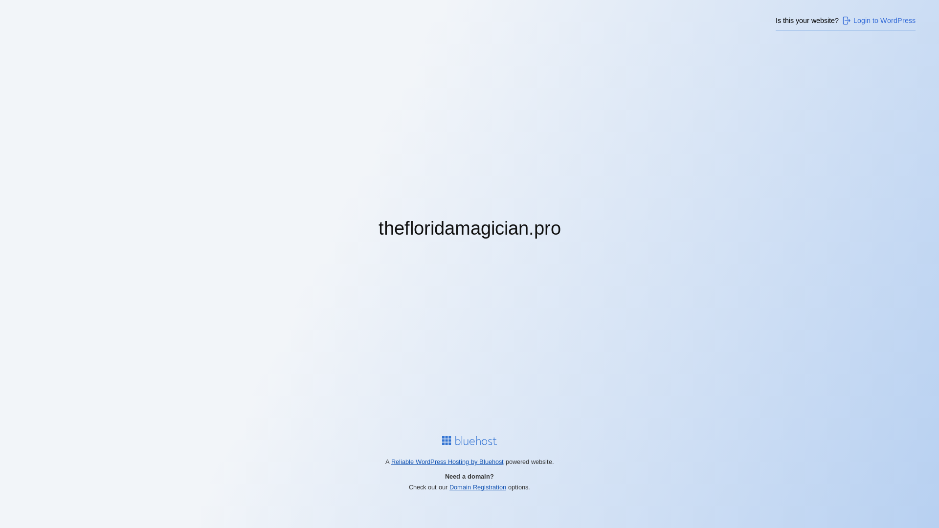 website screenshot of https://thefloridamagician.pro/