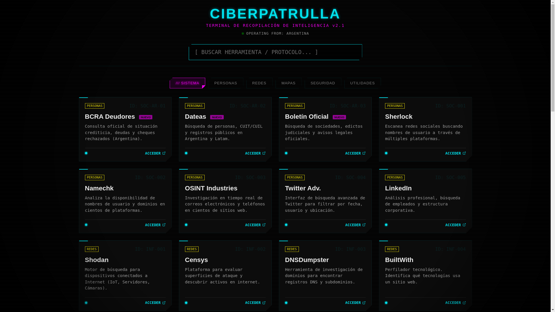 website screenshot of https://ciberpatrulla.com.ar/