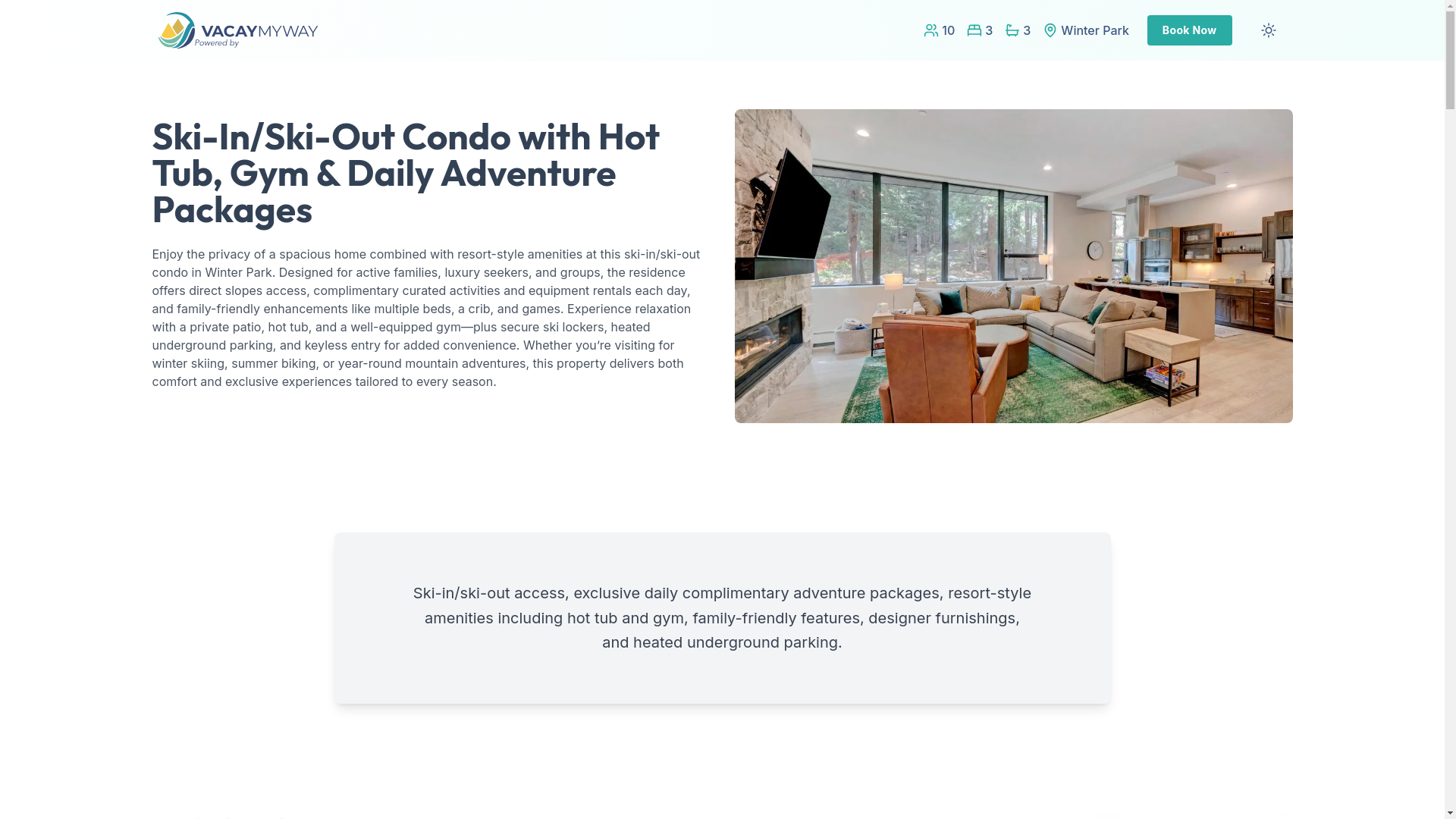 website screenshot of https://adventurealpine.vacations/