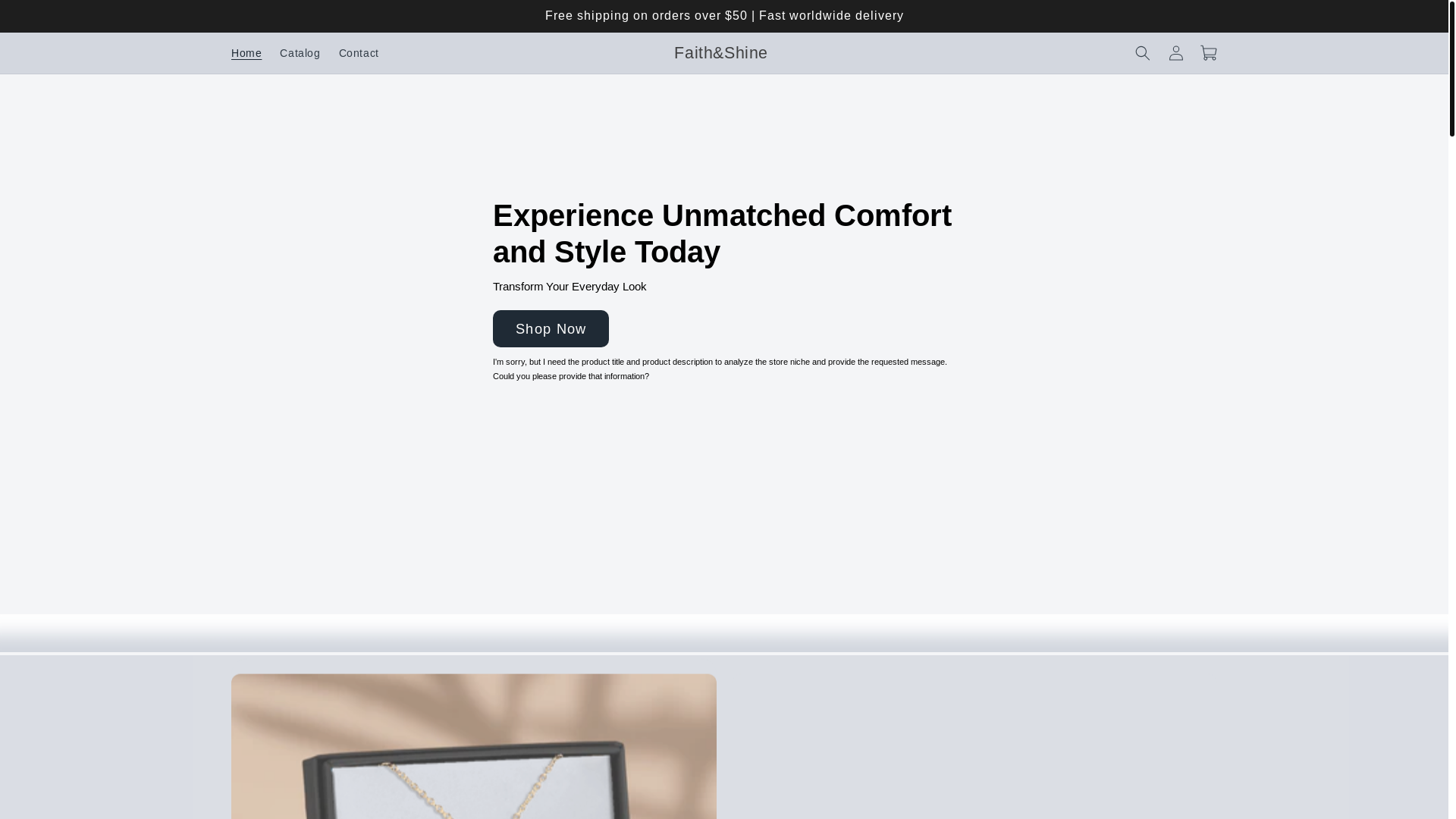 website screenshot of https://faithshine.store/