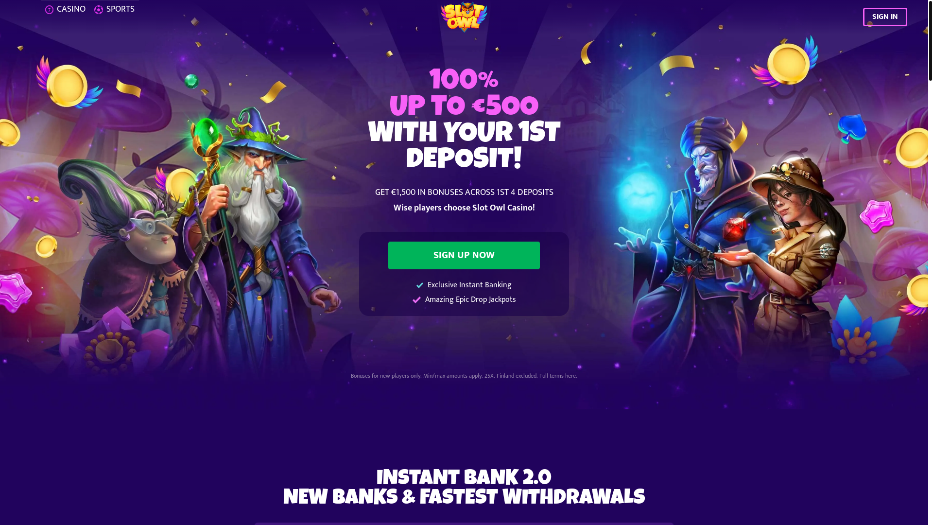 website screenshot of https://landing-slotowl-stg.pages.dev/