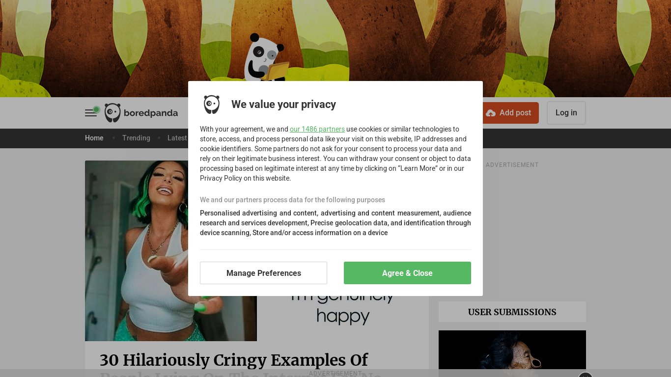website screenshot of https://boredpanda.com/