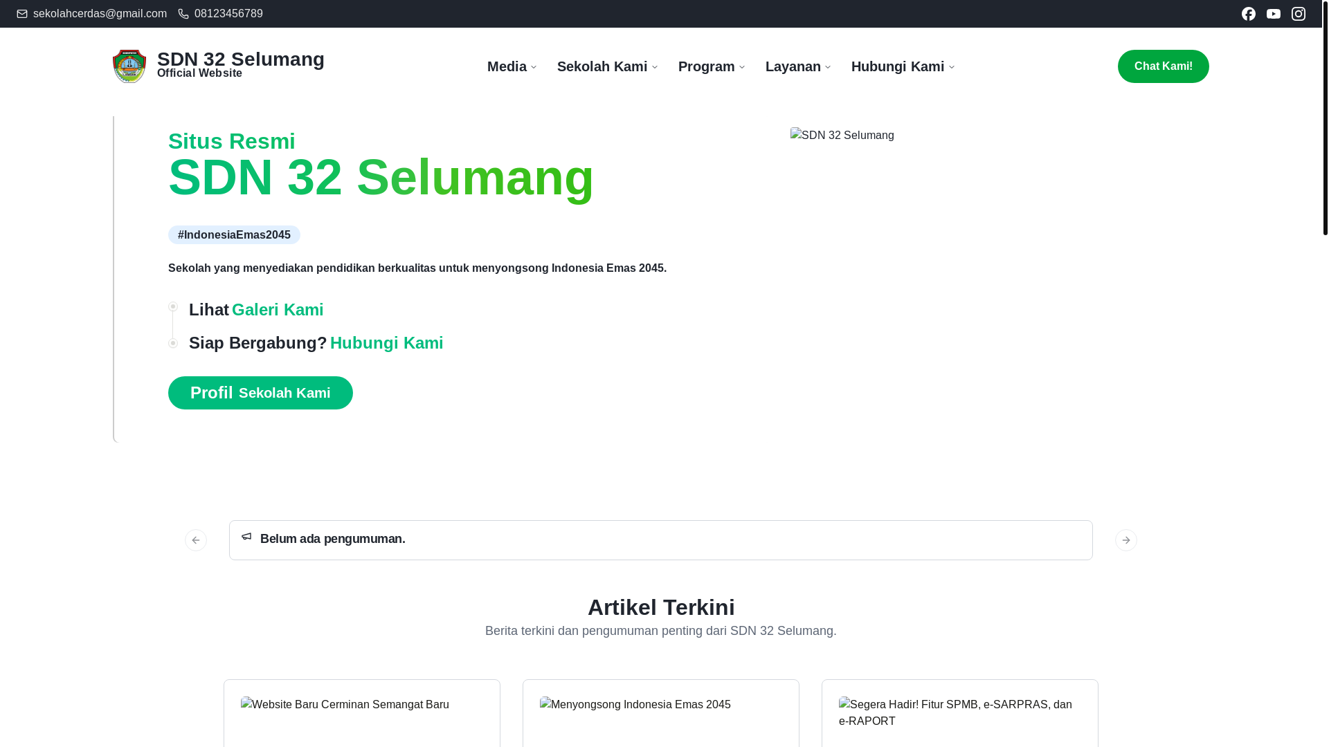 website screenshot of https://sdn32-selumang.sch.id/