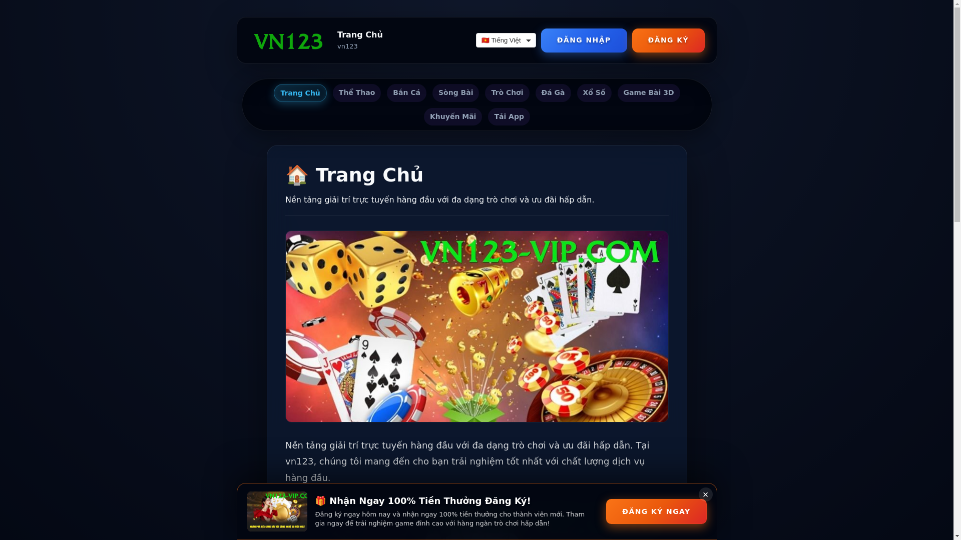 website screenshot of https://vn123-vip.com/