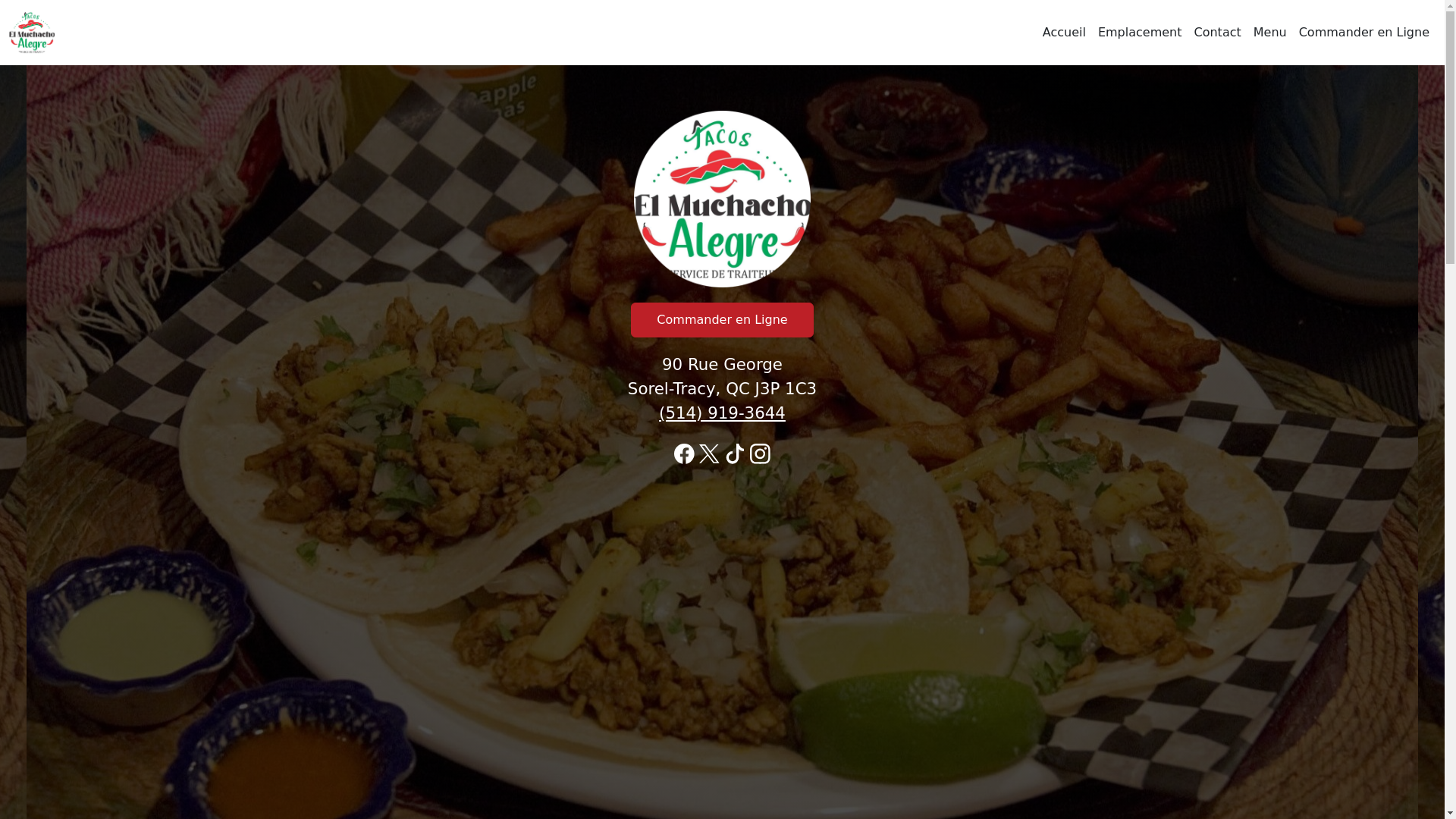 website screenshot of https://tacoselmuchachoalegreqc.com/