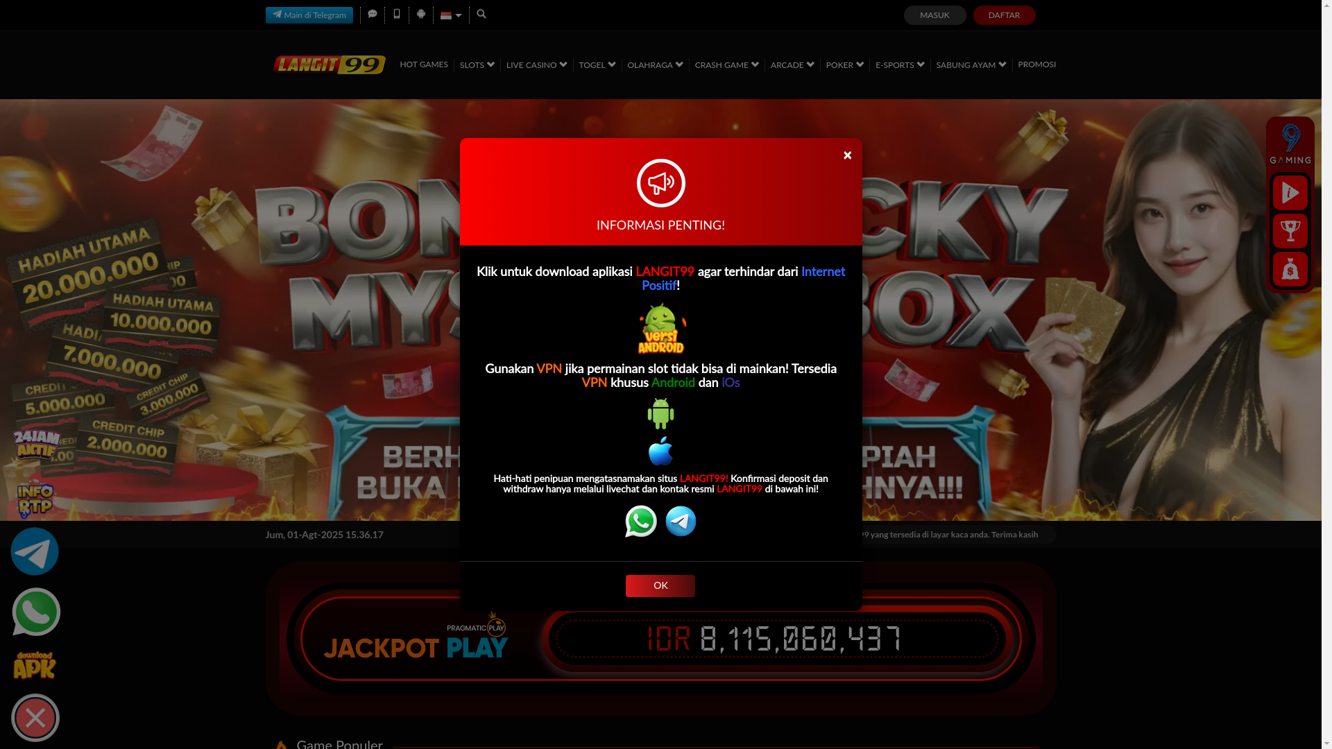 website screenshot of https://mahjonglangit99.lol/