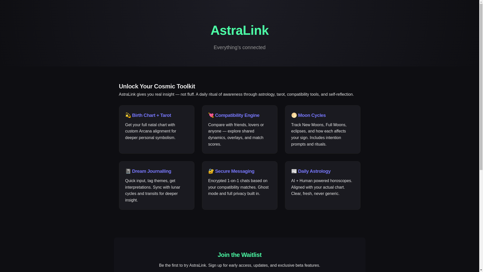 website screenshot of https://astralink.cloud/