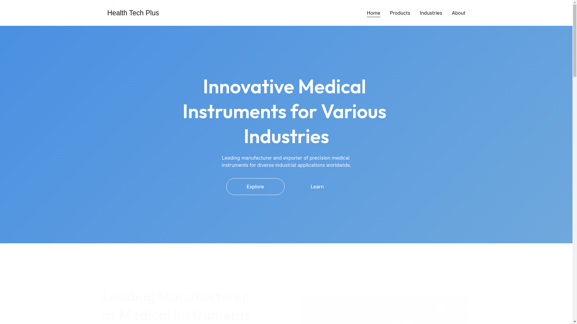 website screenshot of https://healthtechplus.in/