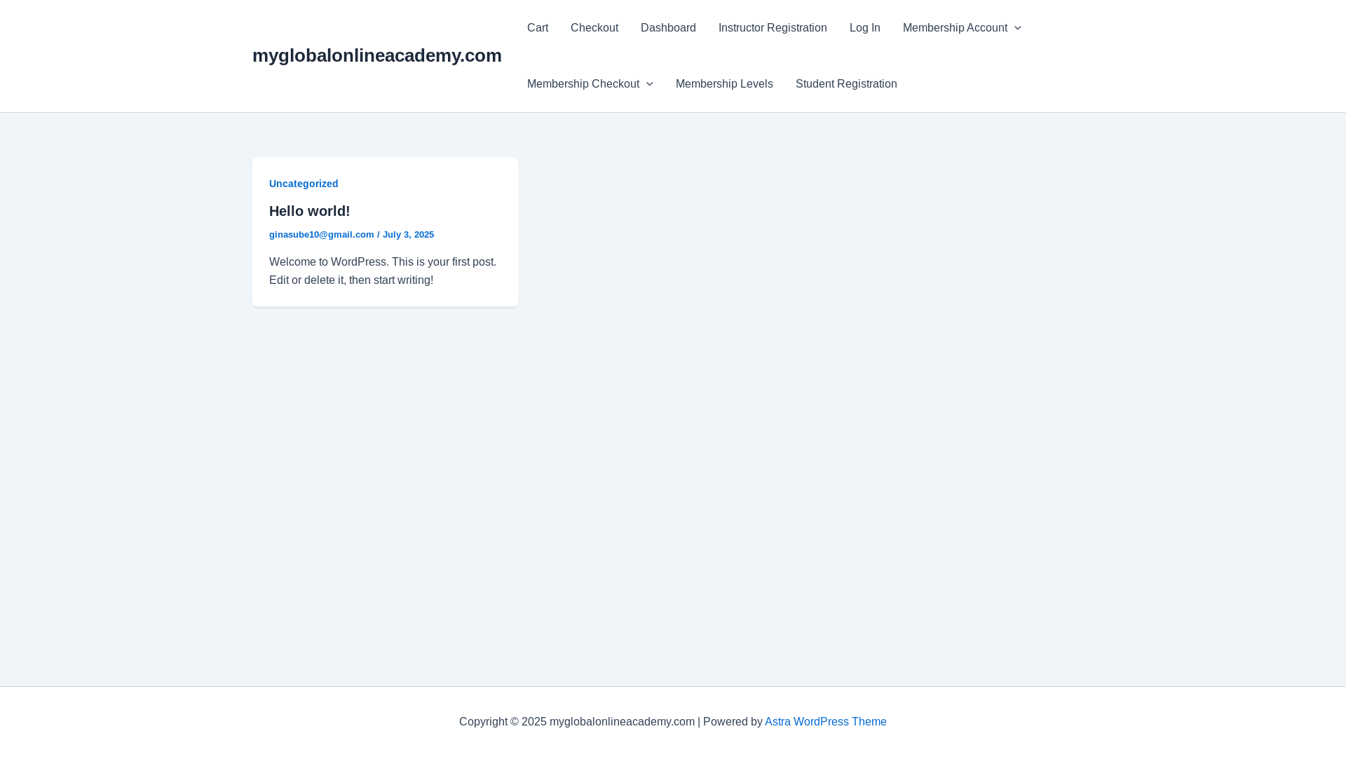 website screenshot of https://myglobalonlineacademy.com/