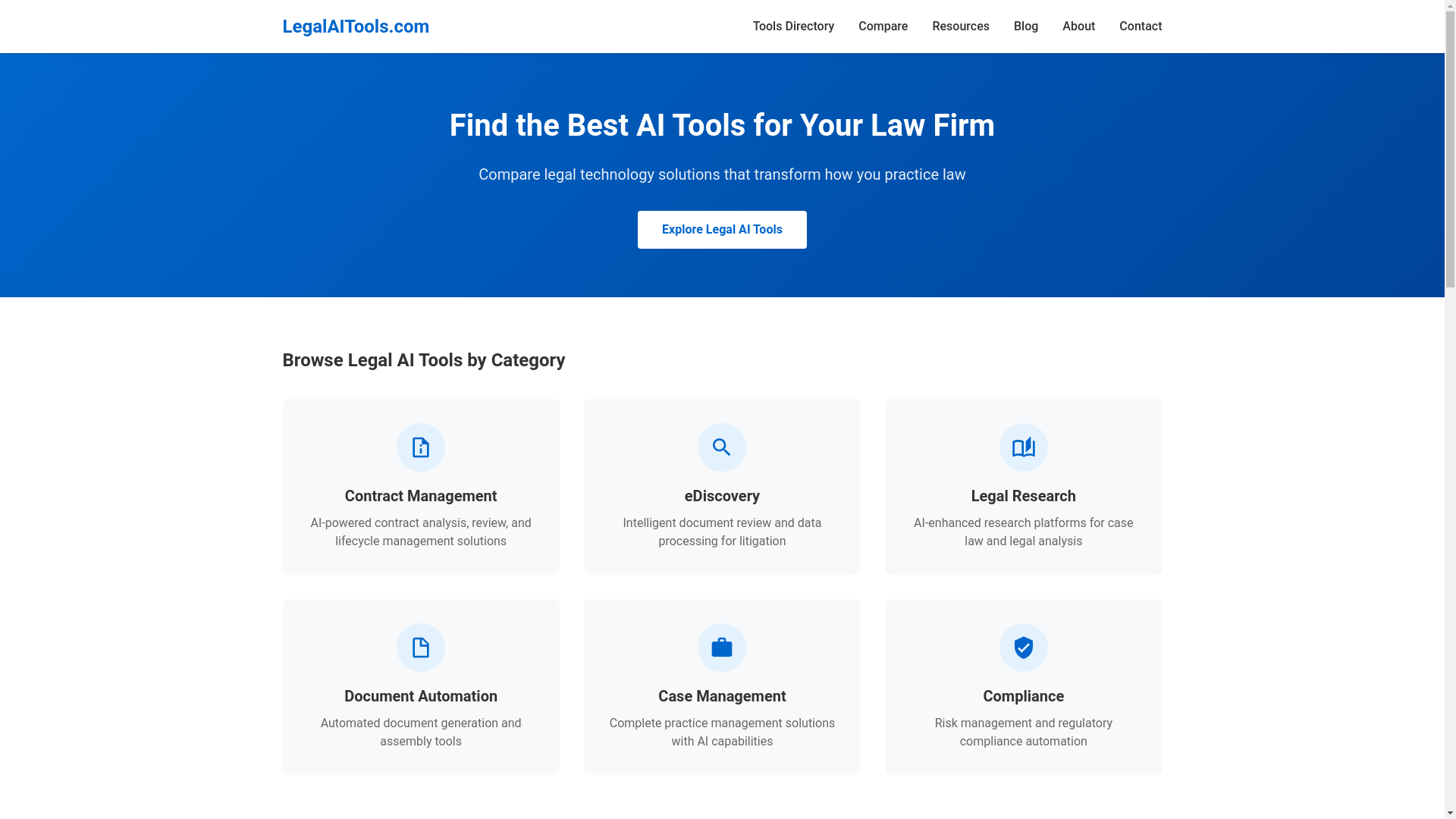 website screenshot of https://legalaitools.pages.dev/