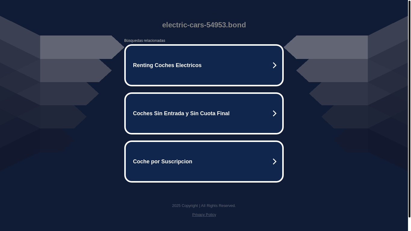 website screenshot of https://electric-cars-54953.bond/