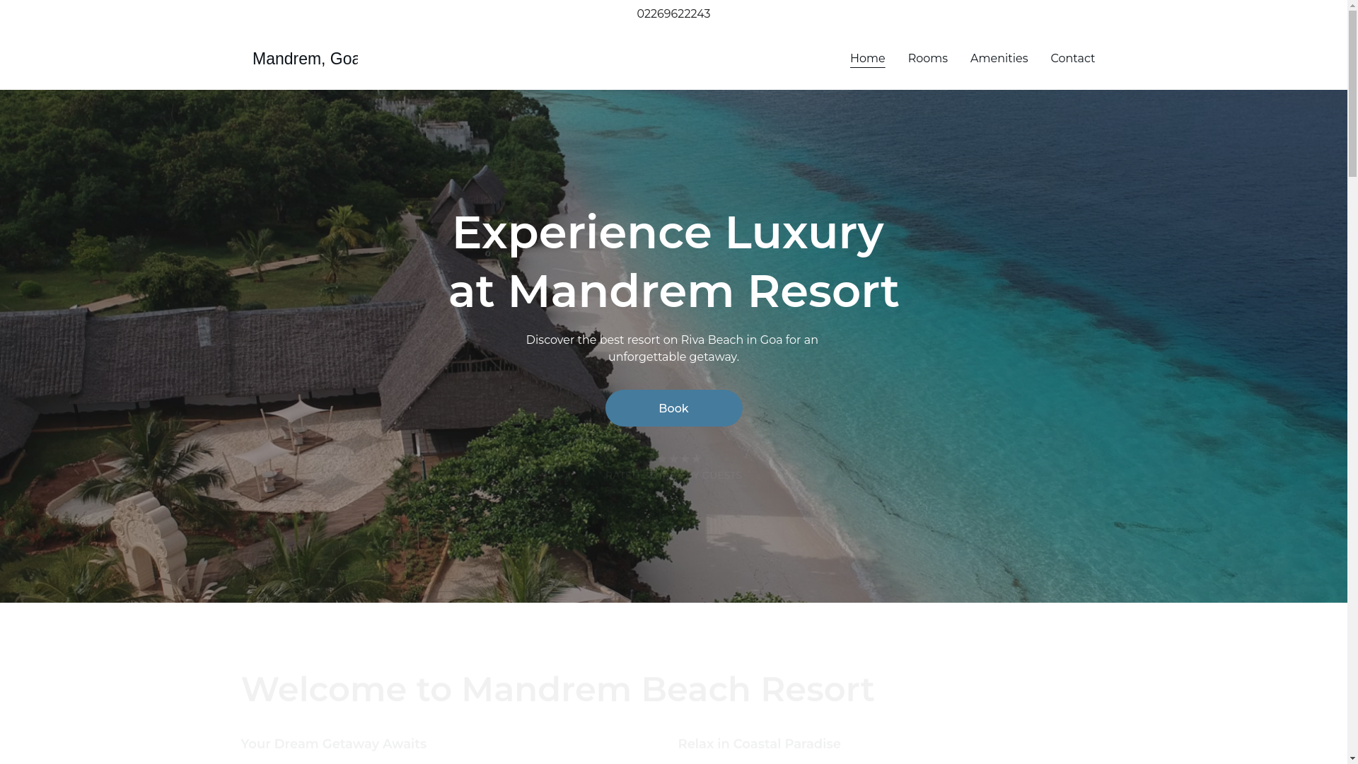 website screenshot of https://mandrem-goa-resort-beach.store/