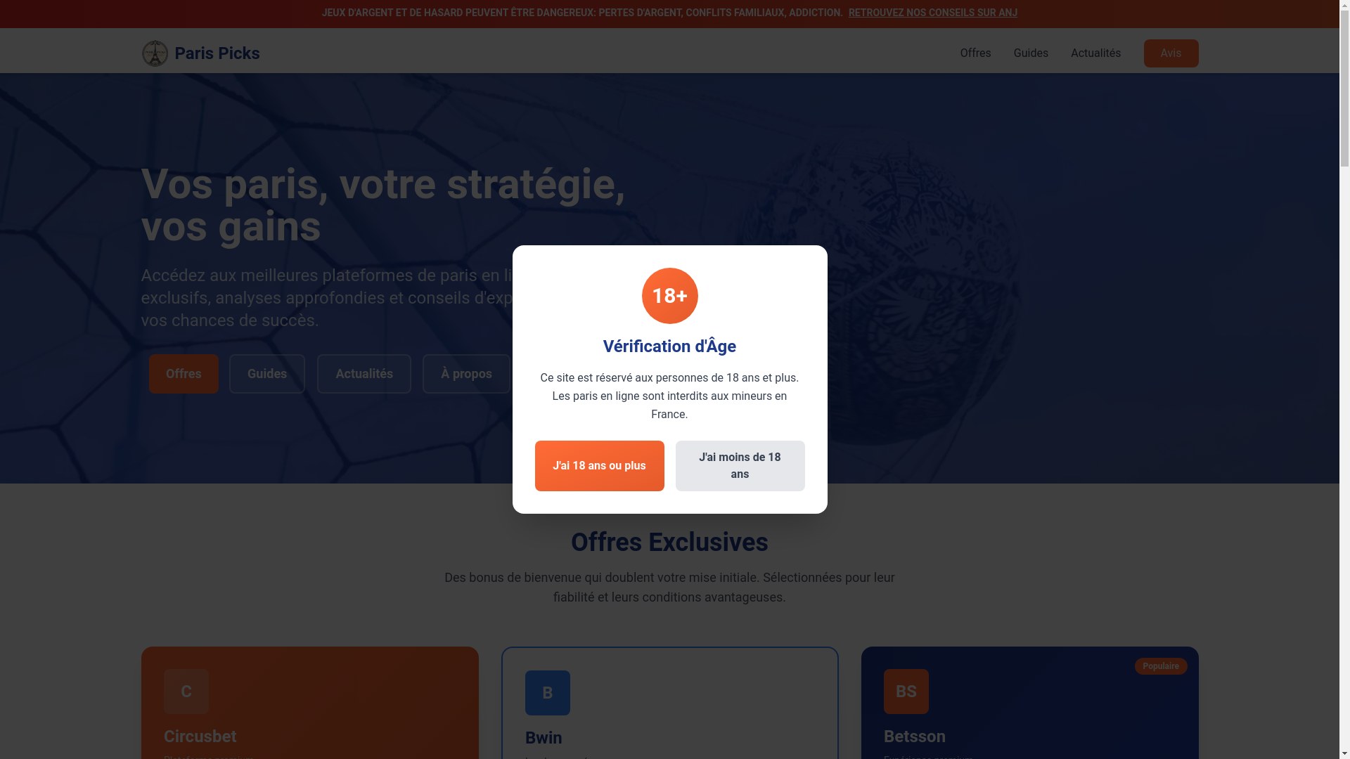 website screenshot of https://paris-picks.com/