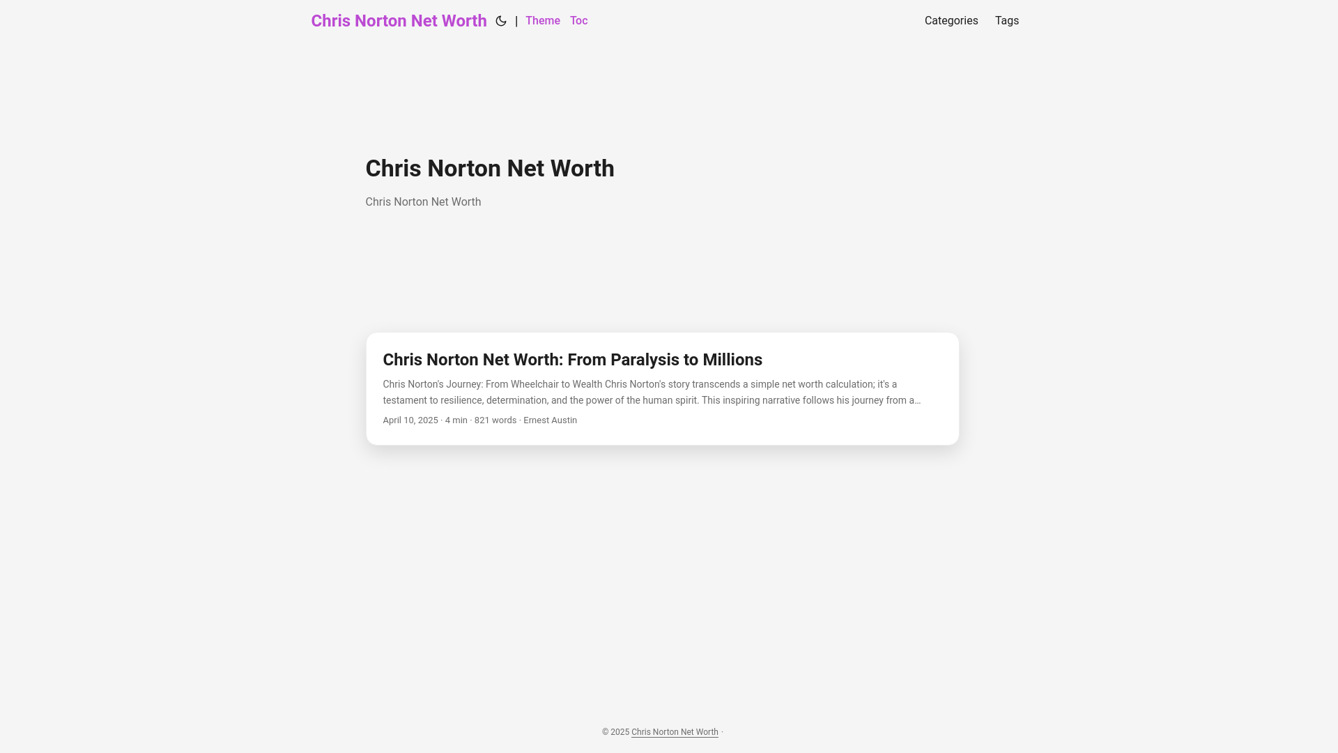 website screenshot of https://chris-norton-net-worth.pages.dev/