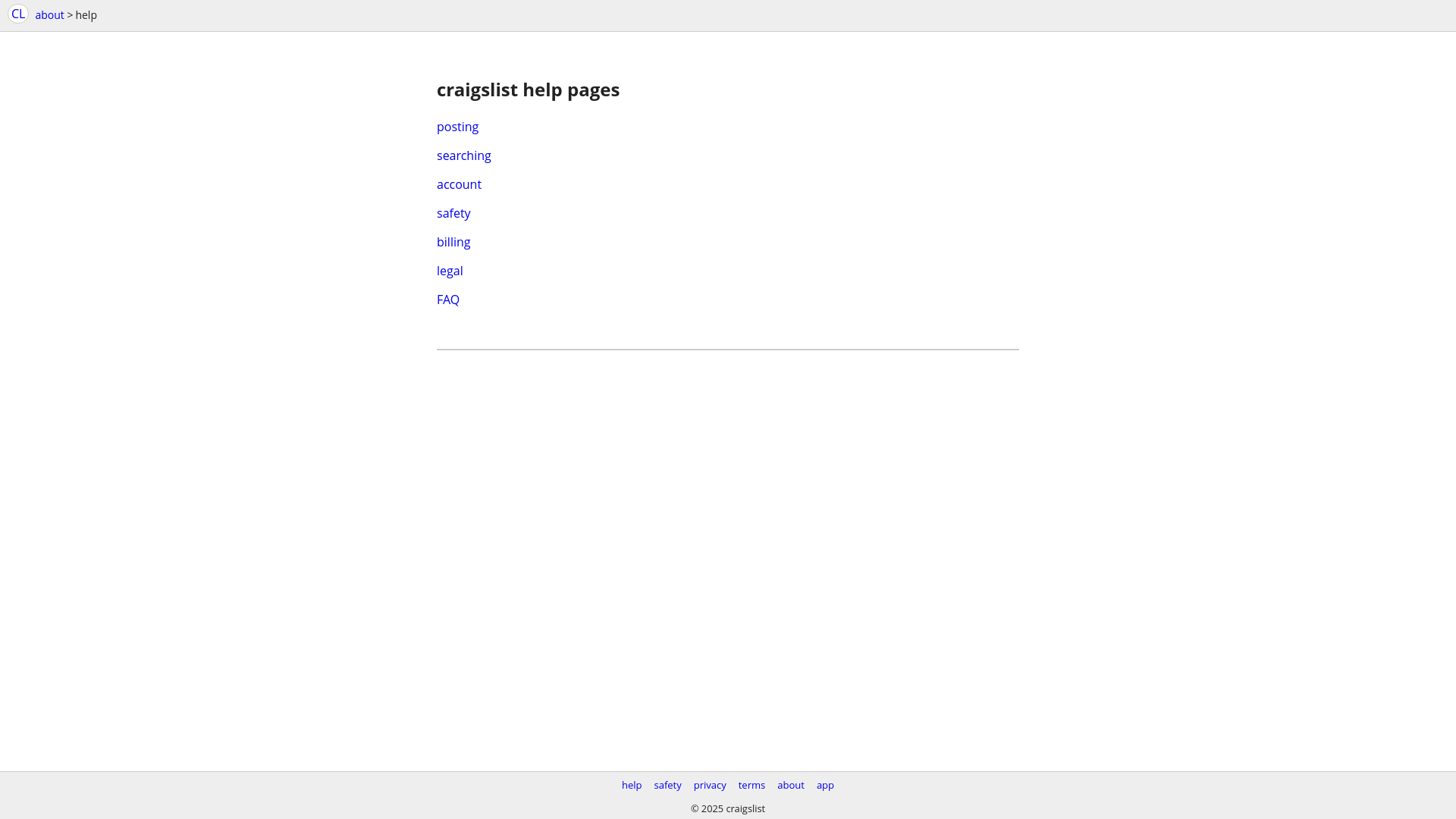 website screenshot of https://www.craigslist.org/about/help/faqs/email-relay