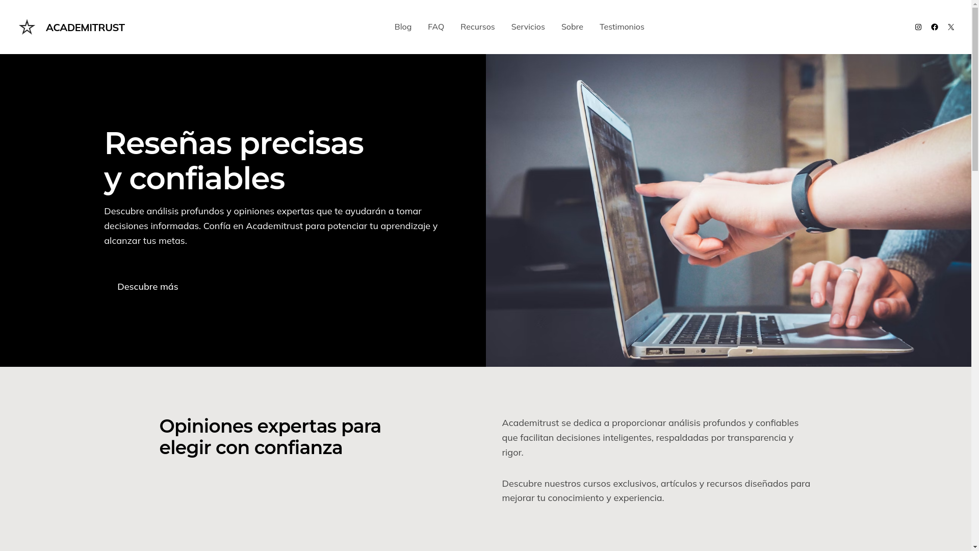 website screenshot of https://academitrust.com/