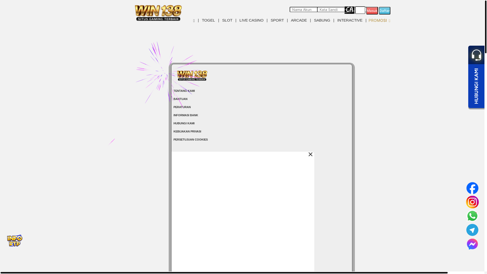 website screenshot of https://win138bank.com/
