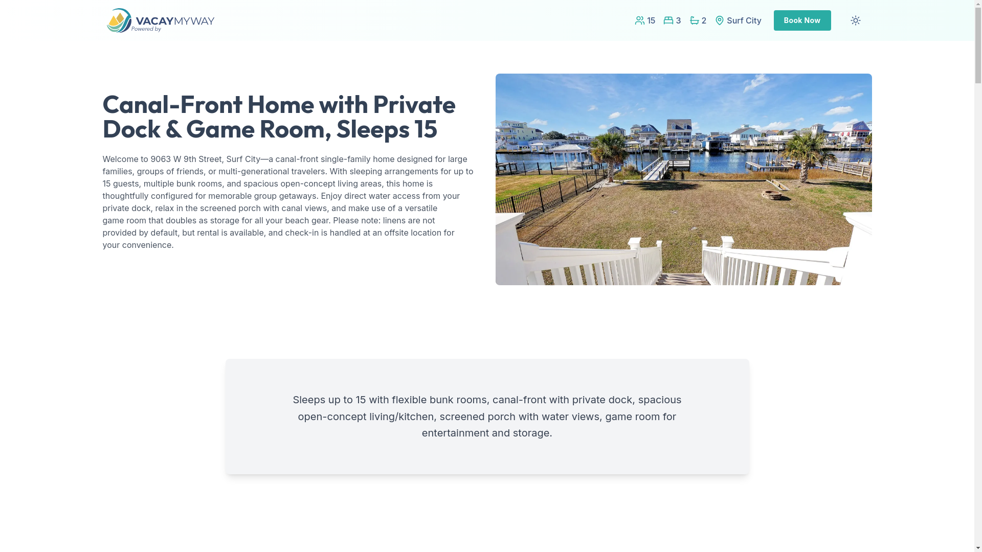 website screenshot of https://canalfront.house/