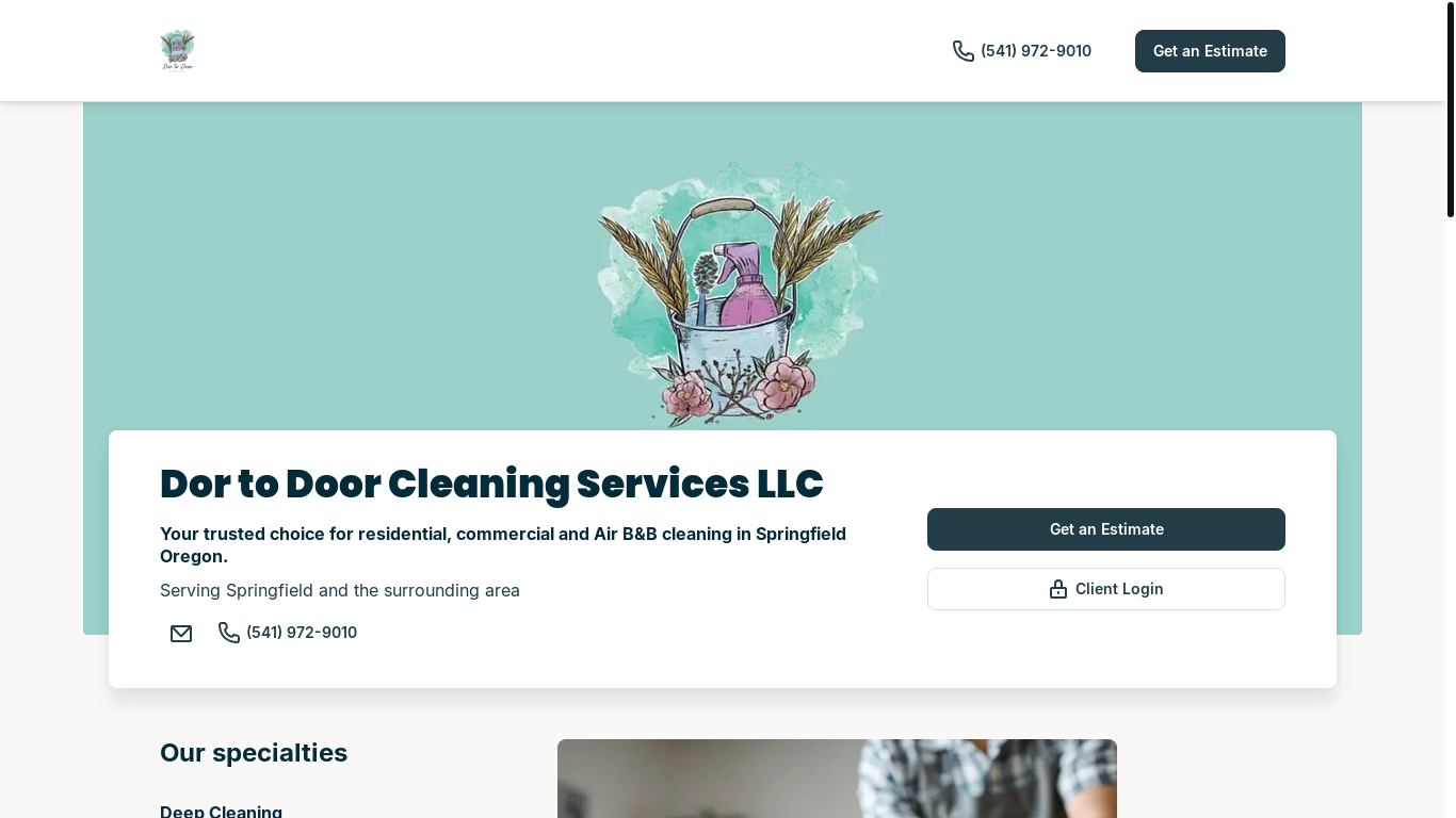 website screenshot of https://dortodoorcleaningservices.com/