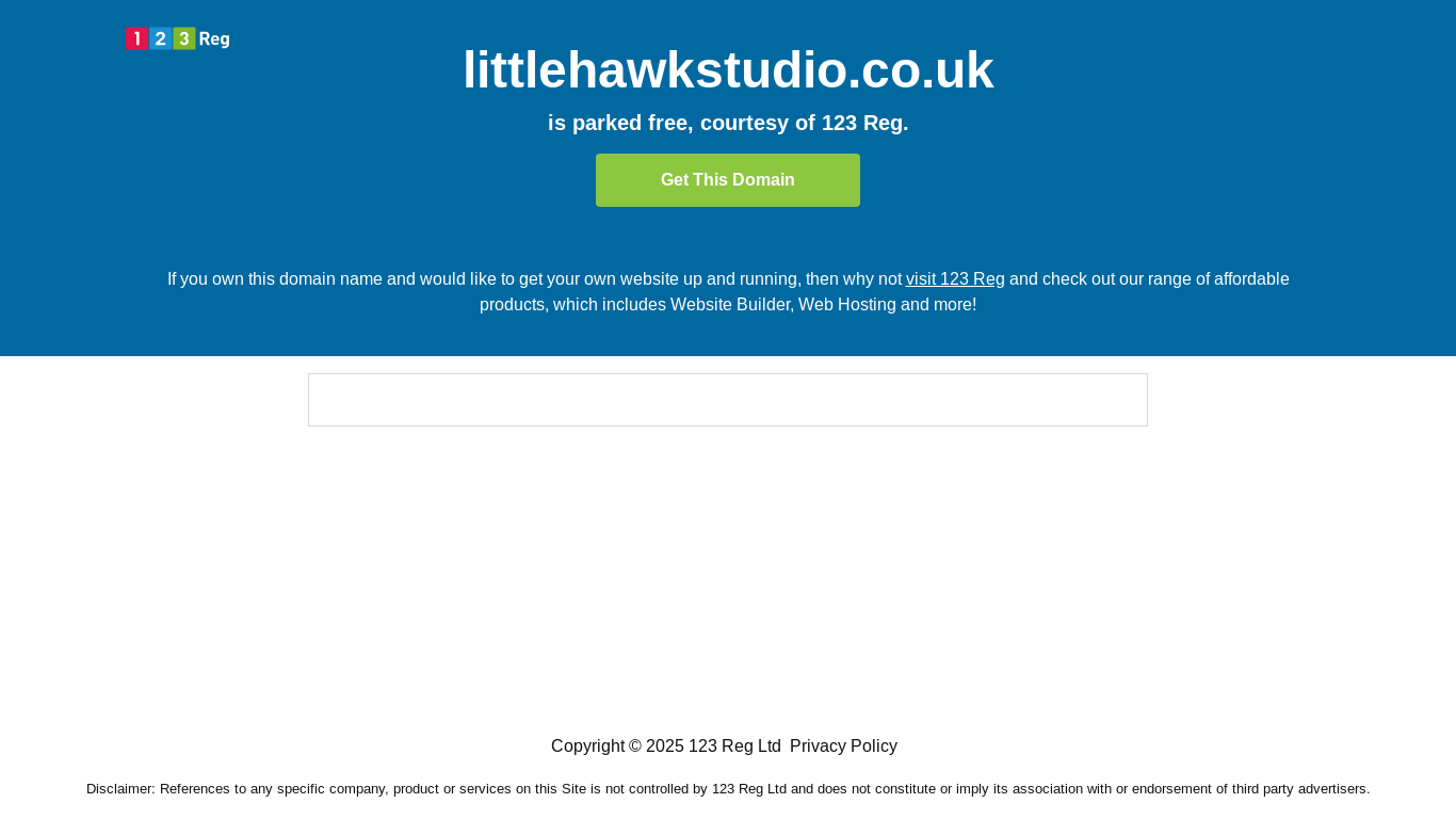 website screenshot of https://littlehawkstudio.co.uk/